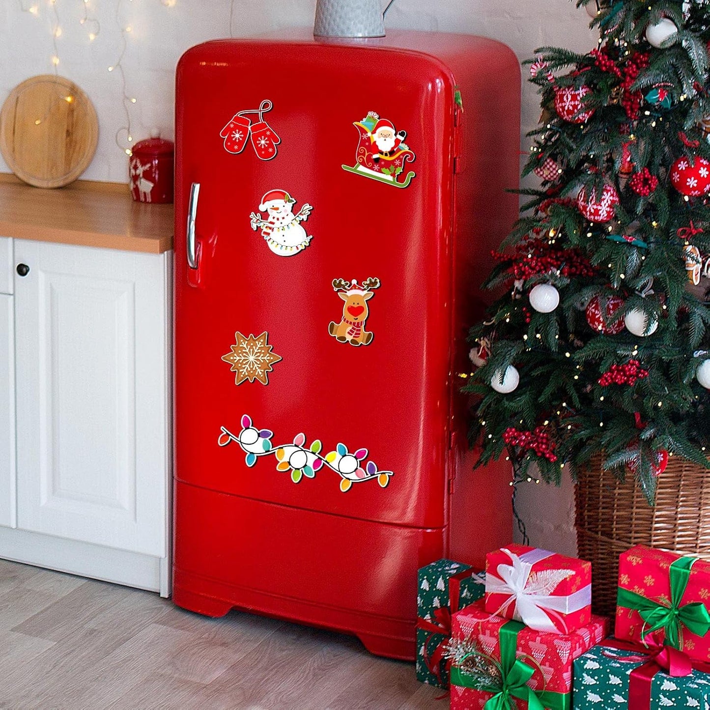 12 Pieces Christmas Refrigerator Magnets Christmas Gnomes Tree Snowflake Magnets Winter Holiday for Locker Fridge Home Decor (Snowflake Style)