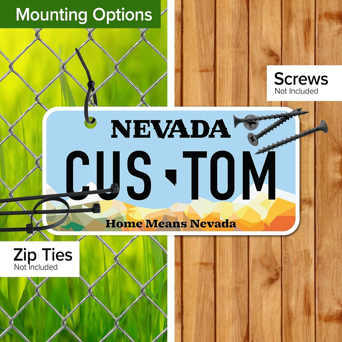 Mini License Plates, Personalized License Plates, Custom for Car, Bikes, ATV, Kids Car, Golf Cart, Jeep, 2x4 Inch, Rust-Free Fade Resistant Aluminum, USA Made by My Sign Center (Nevada)