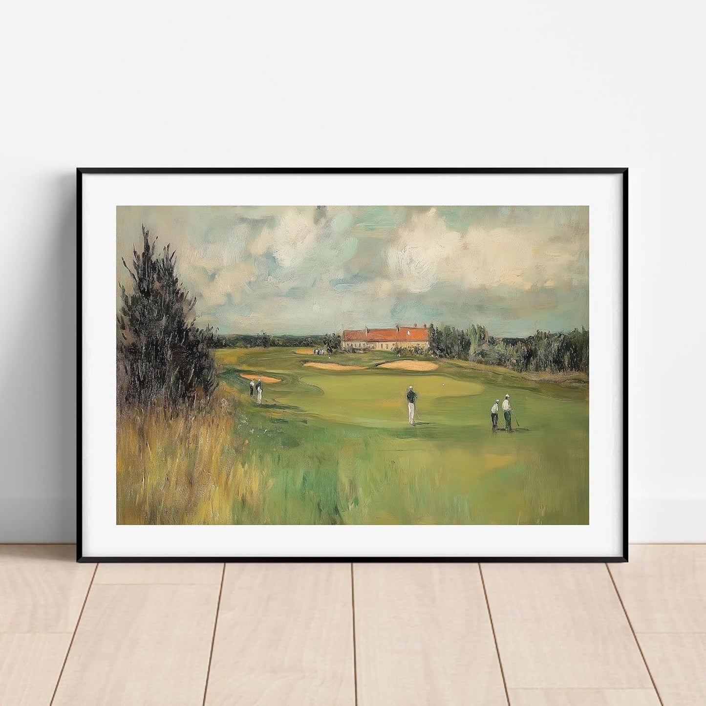 Vintage Golf Course Premium Giclee Fine Art Prints - Antique Style Golf Course Painting Posters, Golf Wall Art, Aesthetic Golfing Poster for Home Office Decor, Ready to Frame