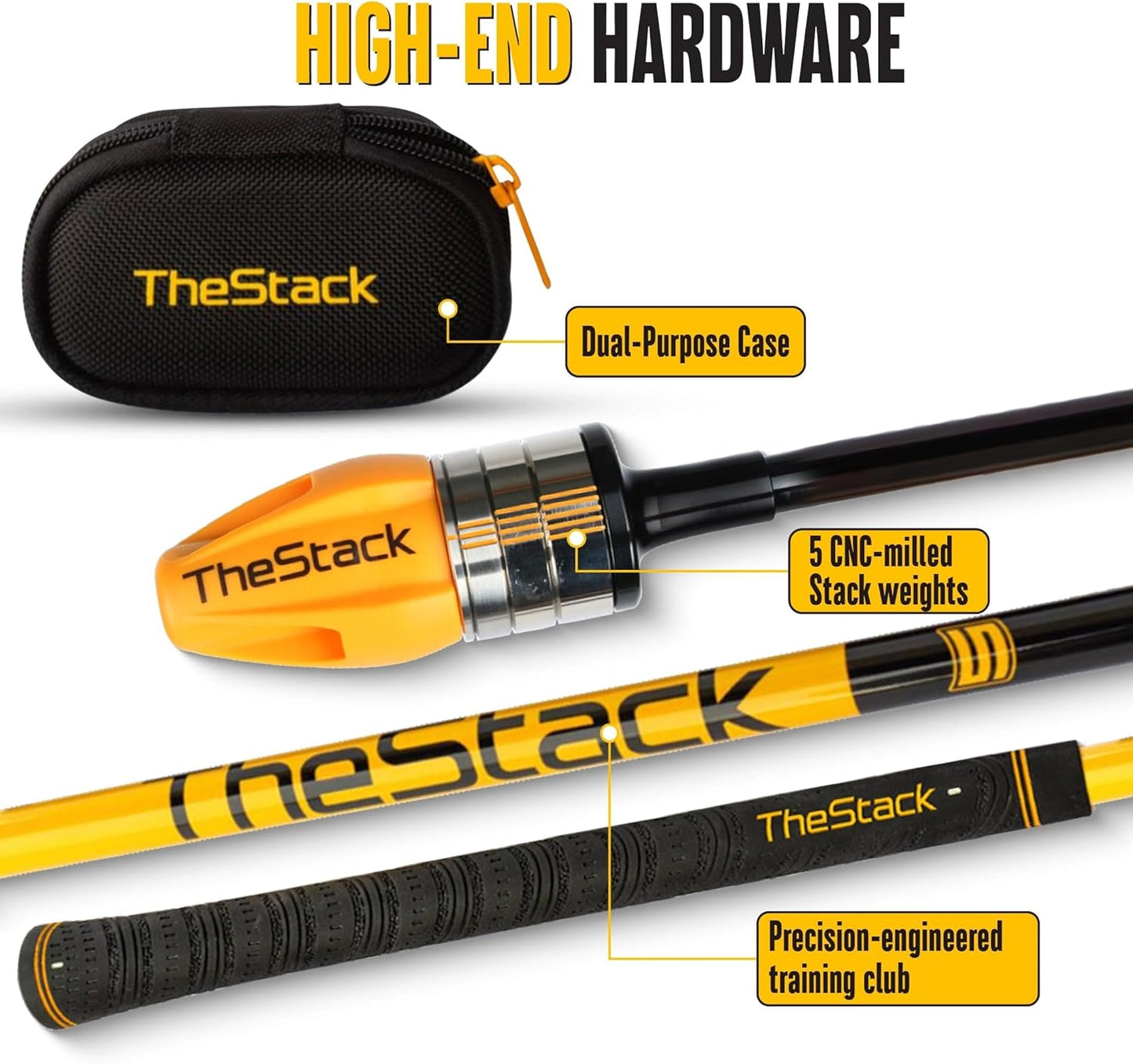 TheStack™ | Golf Swing Speed Trainer | Weighted Golf Training Aid | Golf Swing Trainer Golf Swing Training Aid | Golf Trainer Practice for Men and Women