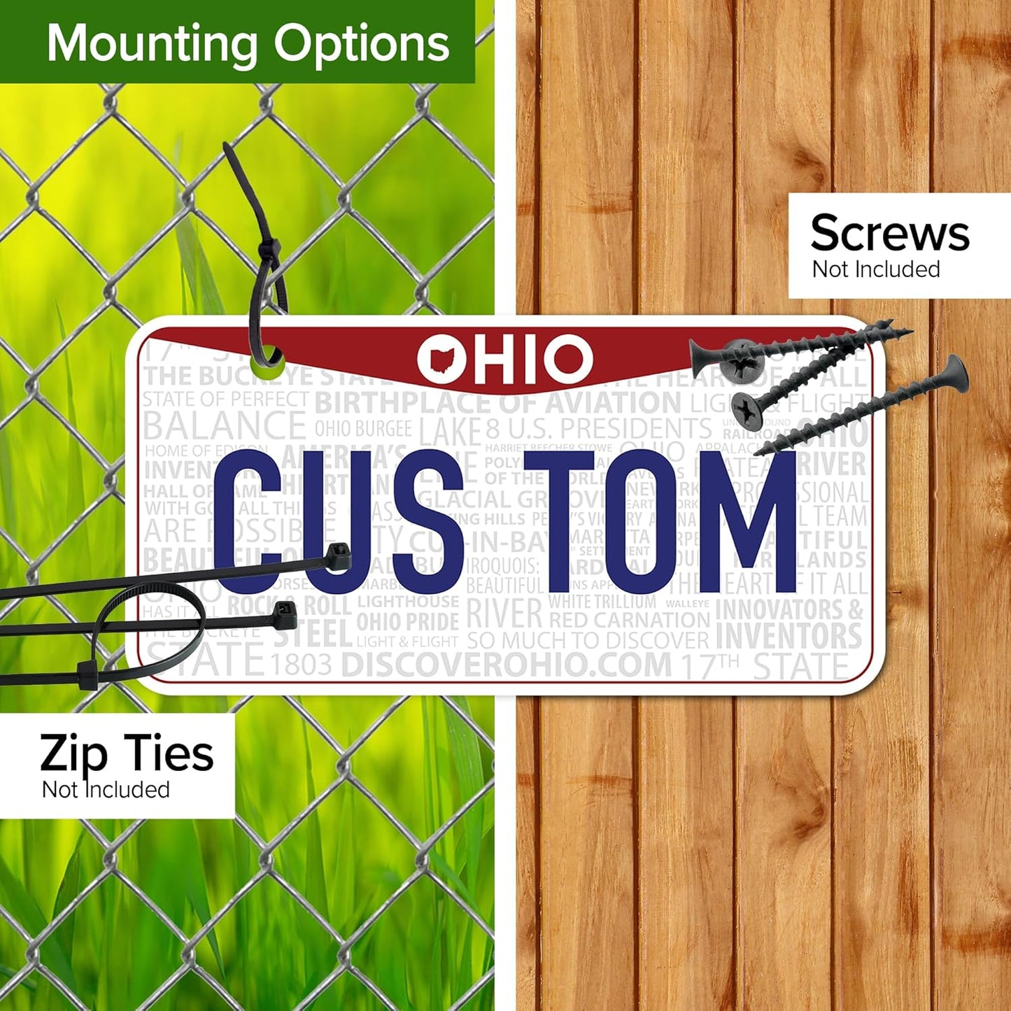 Mini License Plates, Personalized License Plates, Custom for Car, Bikes, ATV, Kids Car, Golf Cart, Jeep, 2x4 Inch, Rust-Free Fade Resistant Aluminum, USA Made by My Sign Center (Ohio)