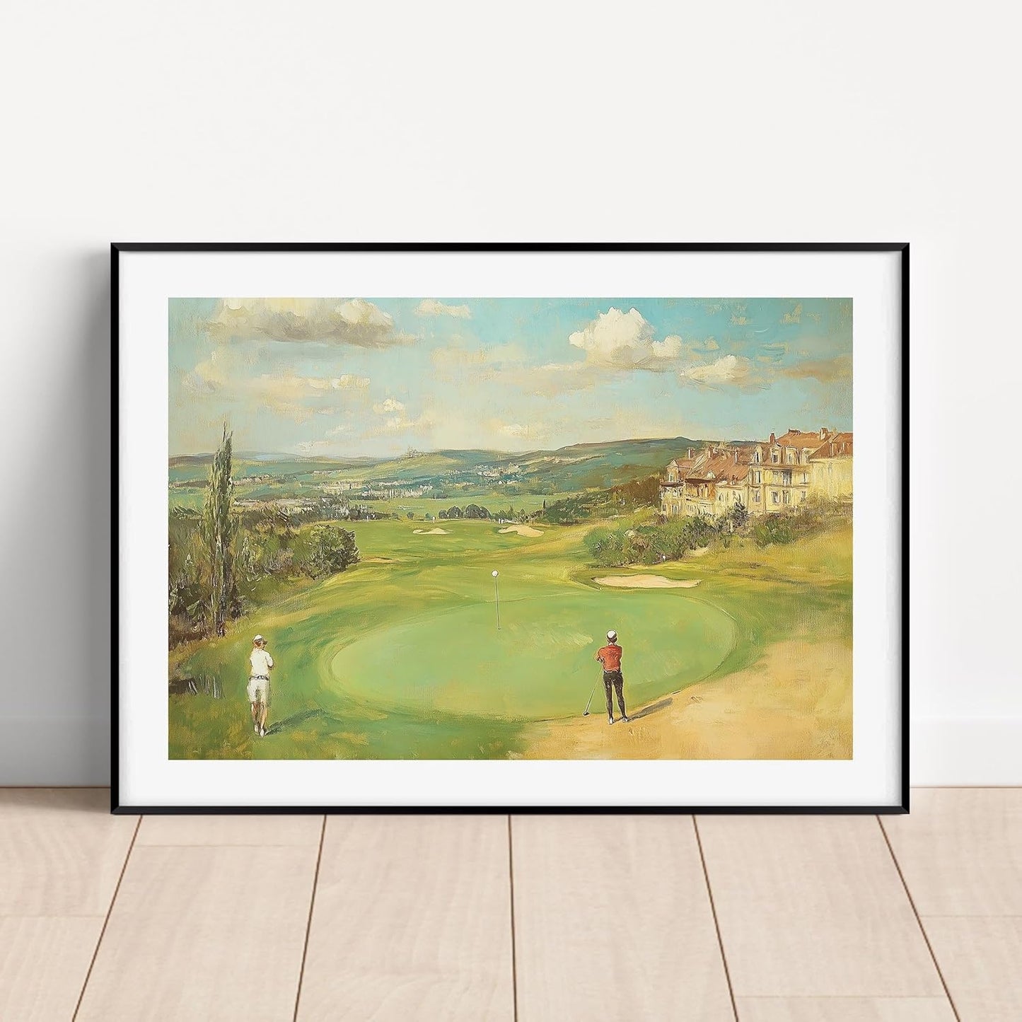 Vintage Golf Course Premium Giclee Fine Art Prints - Antique Style Golf Course Painting Posters, Golf Wall Art, Aesthetic Golfing Poster for Home Office Decor, Ready to Frame