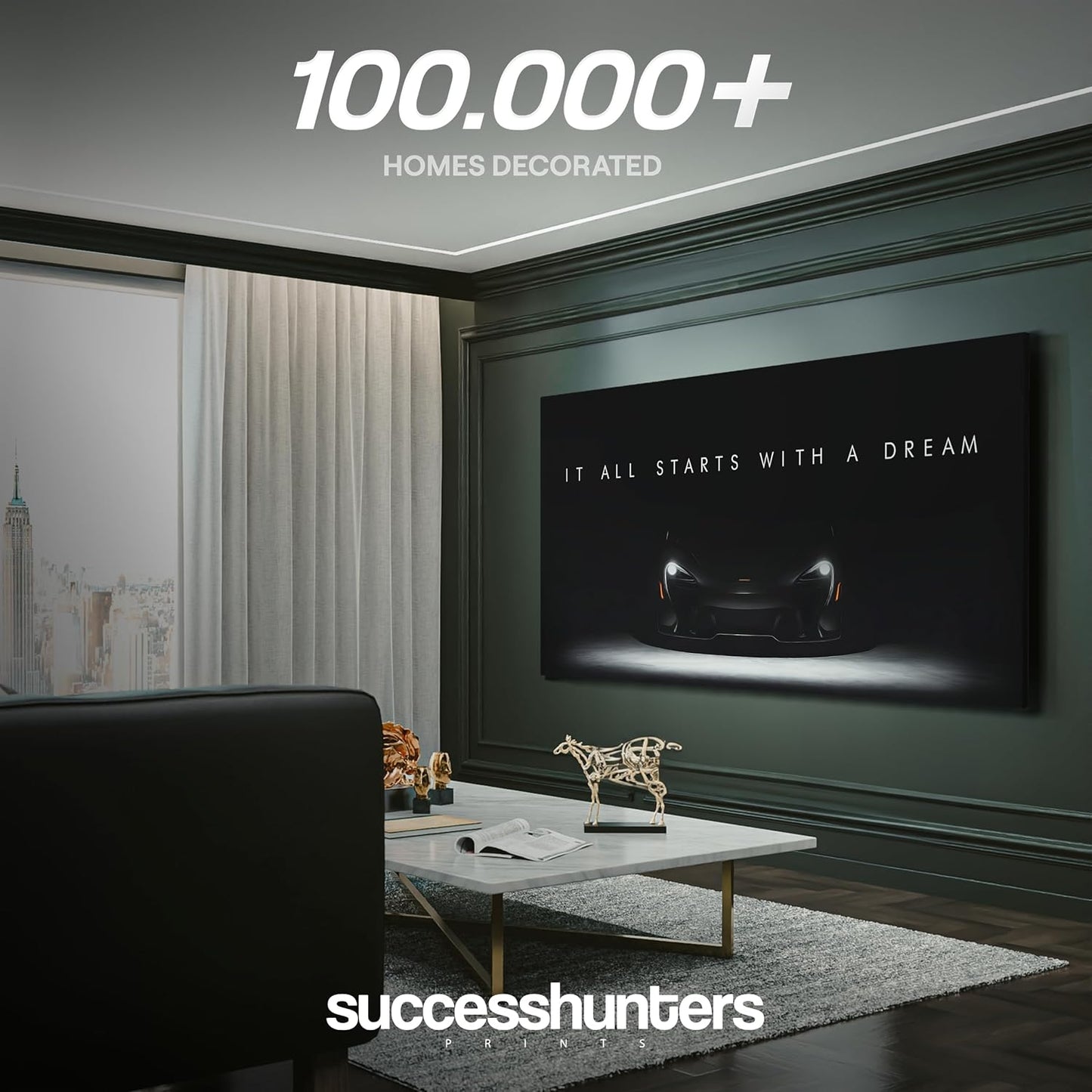 Motivational Wall Art for Office, Super Car Art Canvas, Inspirational Automotive Decor for McLaren Sportscar Lovers, Motivational Wall Decor for Office and Home, Inspiring Car Poster (60 X 30 in)