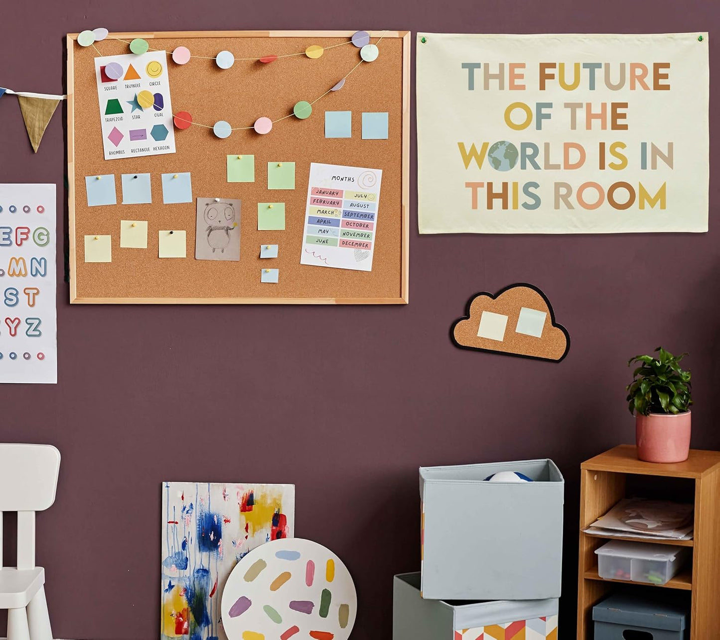 Classroom Wall Decor Poster-Teacher Gift-Inspirational Classroom Decor-Rectangle Banner Flag Wall Decoration-Positive Motivational Quote-the Future of the World is in This Room-28.5"L×20"W