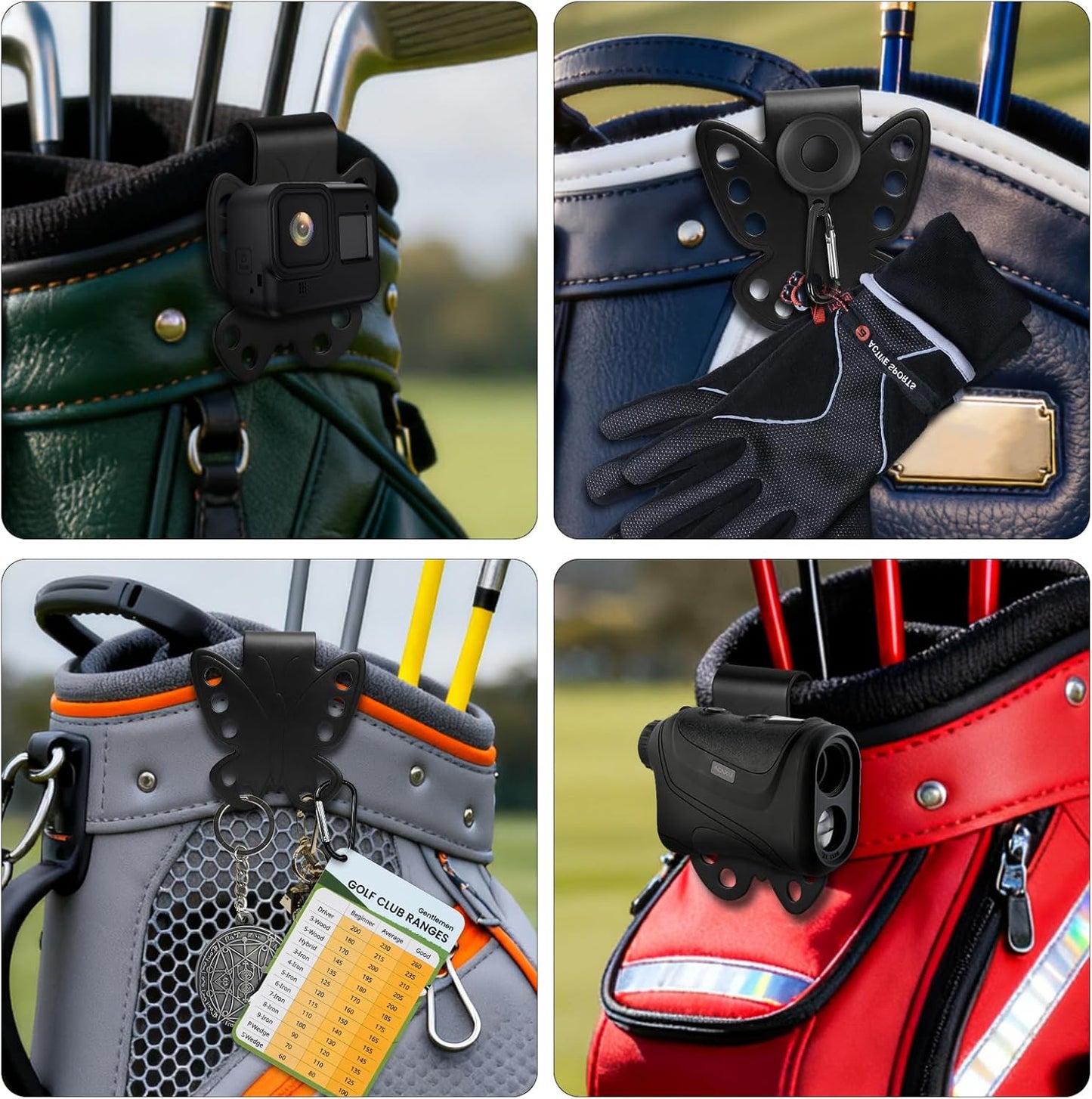 Metal Landing Pads for Golf Bag Accessories for Men with Soft Rubber, Metal Clips for Quick and Easy Access of Golf Bag, Magnetic Golf Towel,Golf Rangefinder,Golf Flask,Golf Speaker