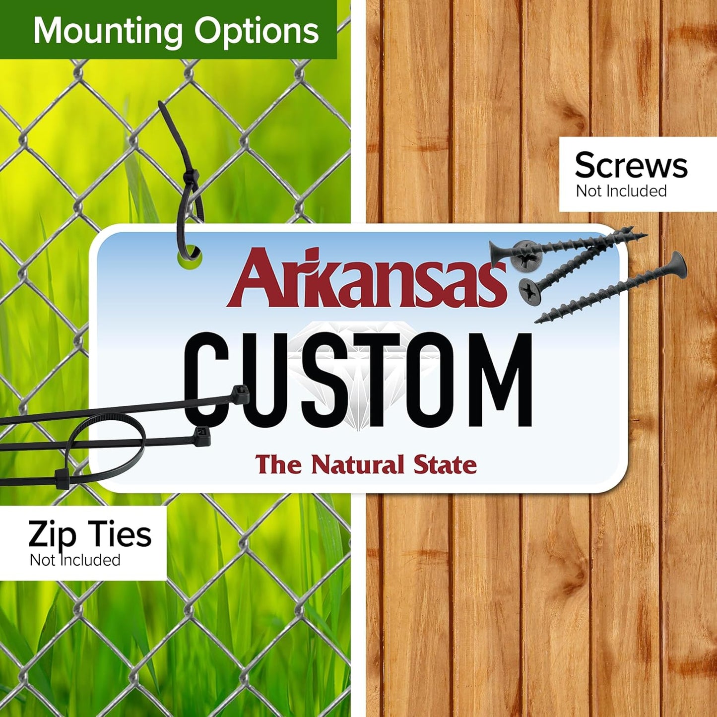 Mini License Plates, Personalized License Plates, Custom for Car, Bikes, ATV, Kids Car, Golf Cart, Jeep, 2x4 Inch, Rust-Free Fade Resistant Aluminum, USA Made by My Sign Center (Arkansas)