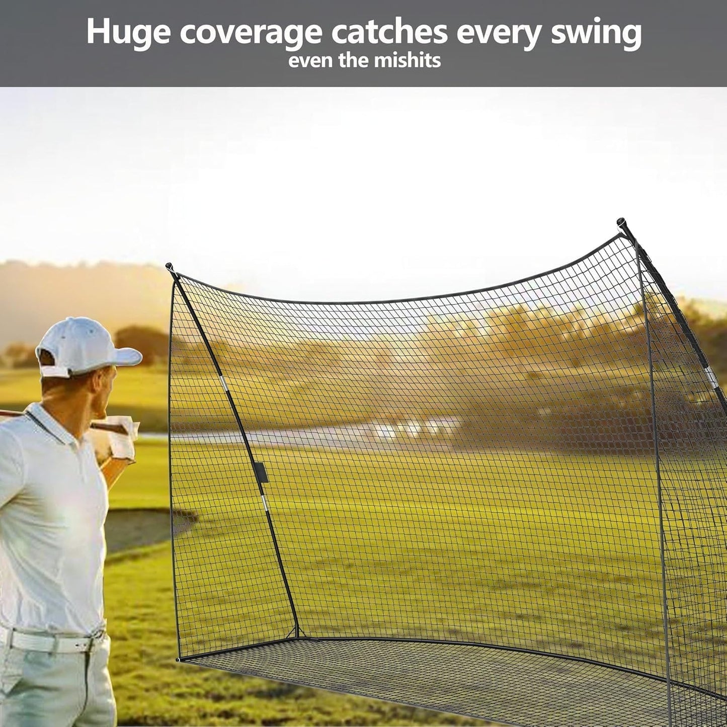 Golf Practice Net 10x7 FT, Golf Hitting Nets for Backyard, Includes Carry Bag, Perfect for Swing and Chipping Training, Outdoor and Indoor Portable Training Golf Equipmet