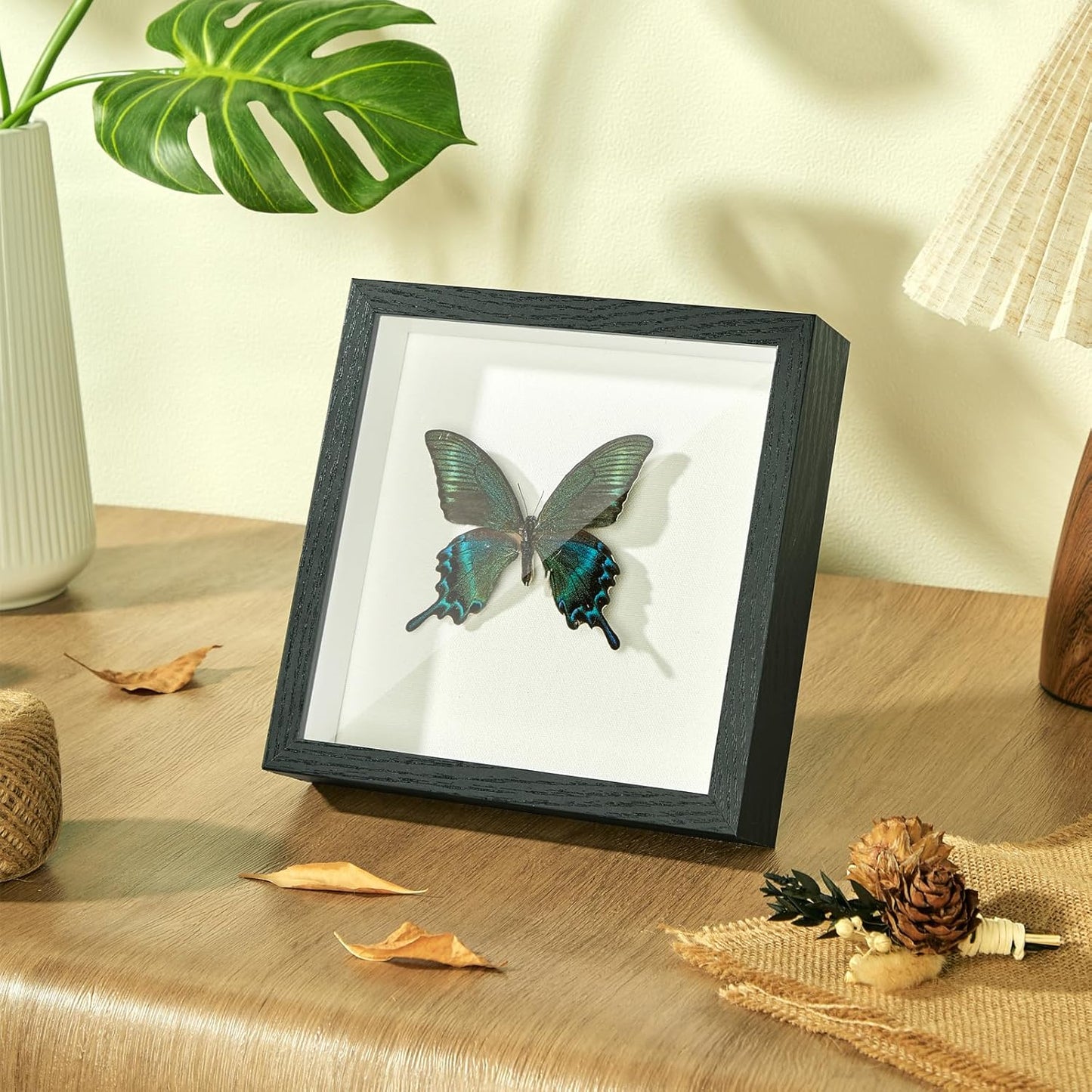 8x8 Shadow Box Display Case Picture Frame with Soft Linen Back,Large Deep Black Shadow Box 8x8 for Flowers Medal Display Case Jersey pet Graduation Memorabilia Baby Ltems Crafts Photos