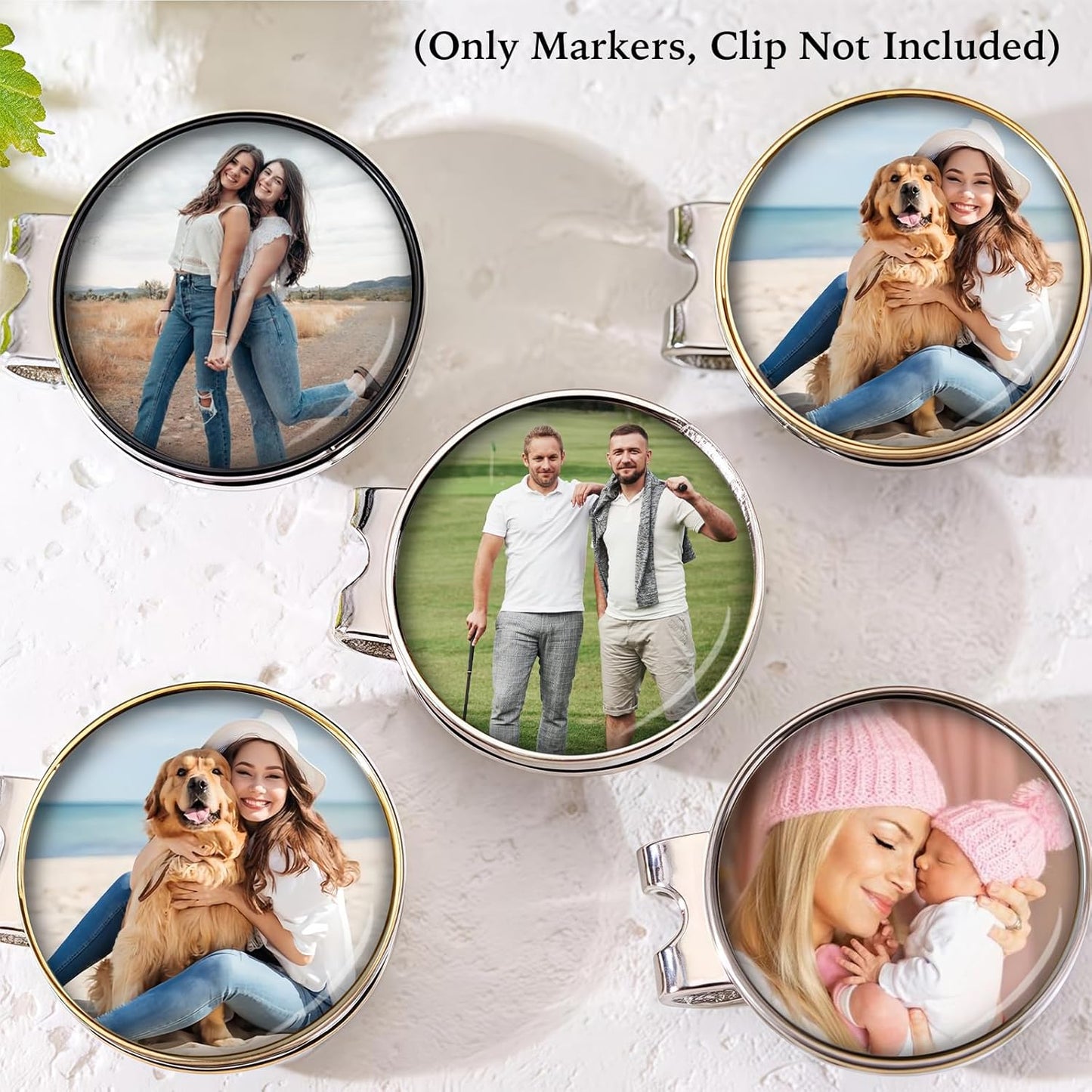 xrlsg Custom Golf Ball Marker and Hat Clip 1 Set, Magnetic Hat Clip with Your Personalized Photo Logo for Golfers, Boyfriend