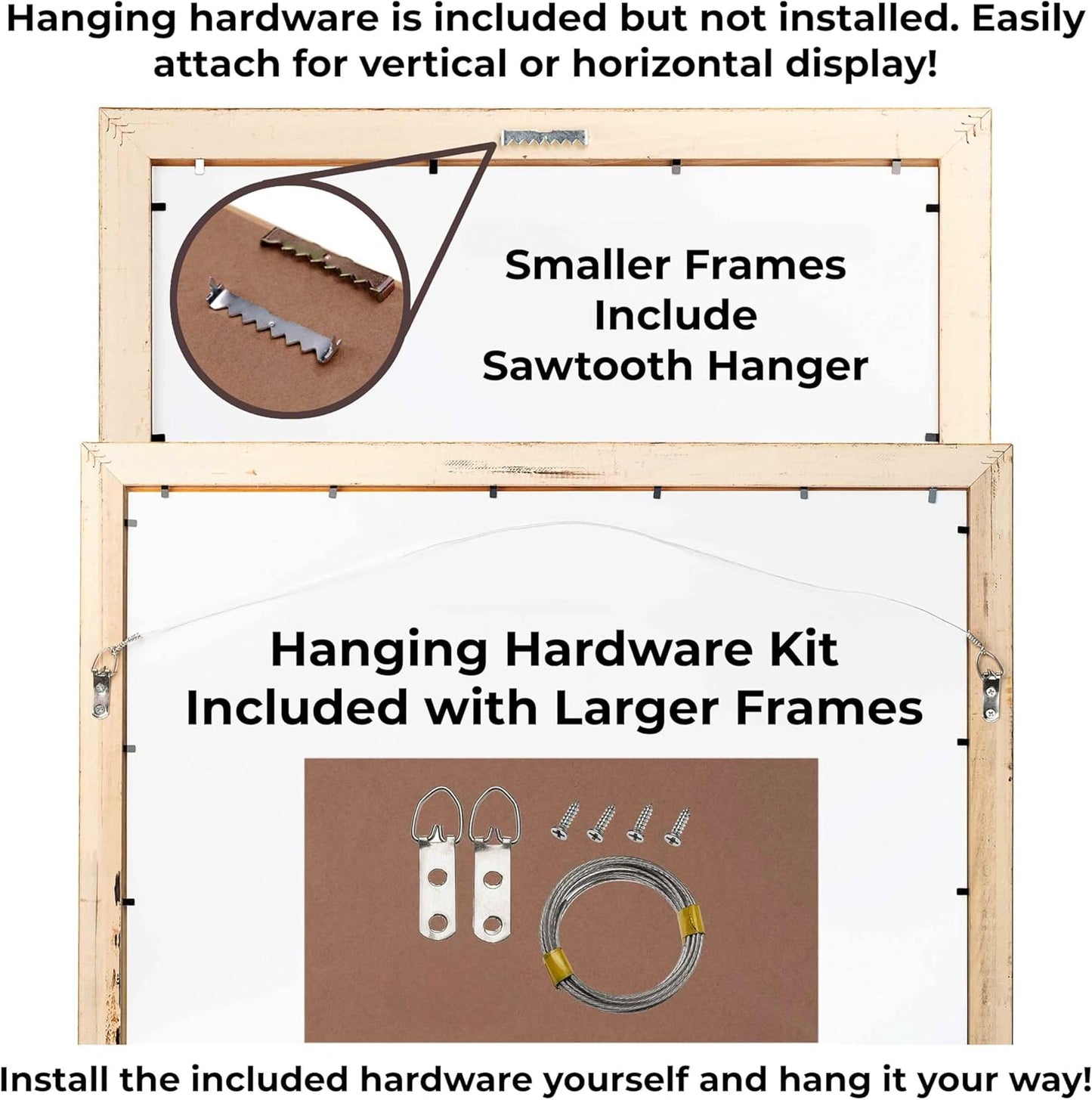 11.25x24 Shadow Box Black Solid Wood Display Frame with White Acid-Free Backing UV Acrylic & Hanging Hardware - with 3/4" Usable Depth
