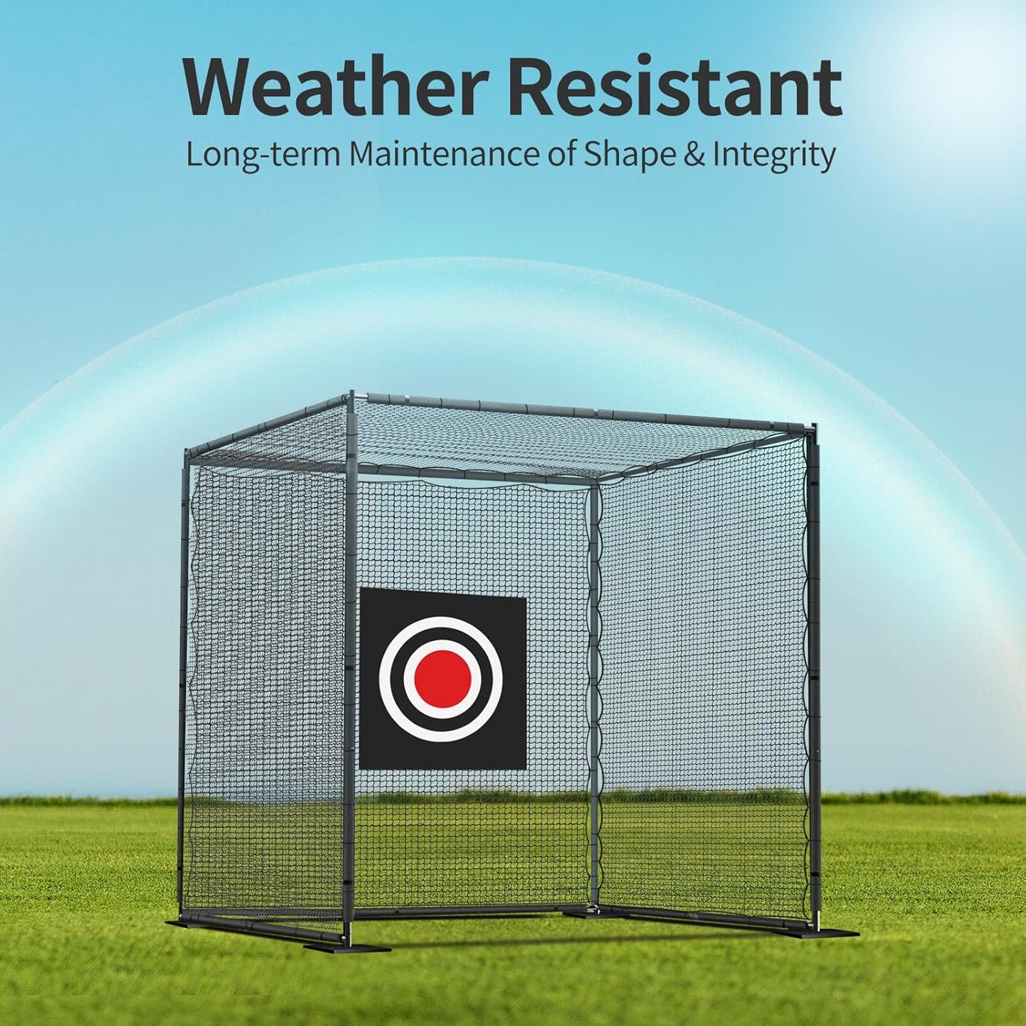 SHANTRA Golf Net Without Frame, 10x10x10ft Golf Batting Cage Netting, Golf Netting with 4 Carabiners and 4 Tie Rope, Golf Practice Net for Indoor, Outdoor, Backyard, Golf Simulator, Impact Screen