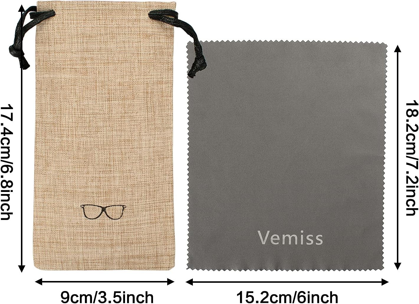 Vemiss Hard Shell Eyeglasses Cases, Linen Fabrics Protector Sunglasses Case, Large Glasses Case