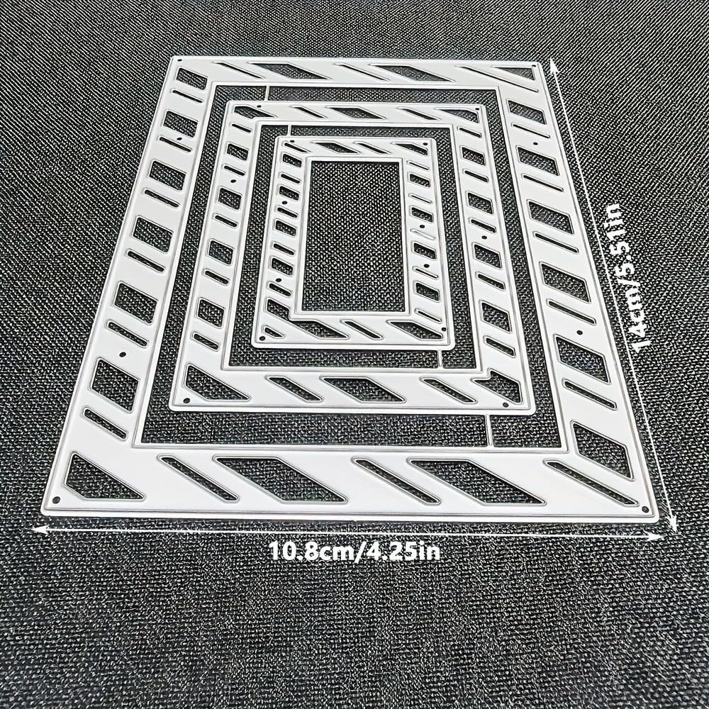Metal Cutting Die for Scrapbooking - Cut Stencils for DIY Scrapbook Photo Album Decorative Paper Card, Card Making Supplies & Crafting Die Cut (Three Squares 5.5 x 4.3 in)