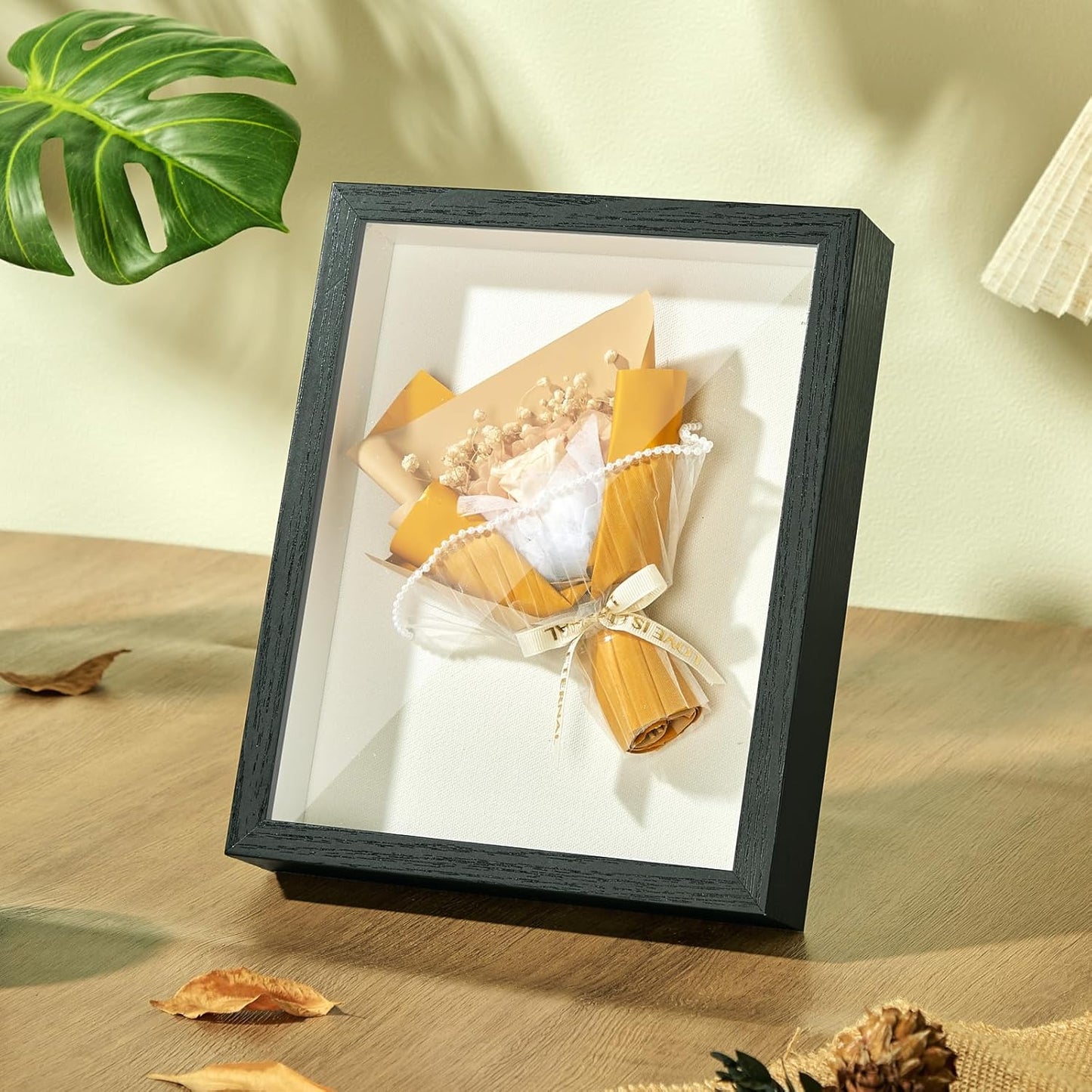 8x10 Shadow Box Display Case Picture Frame with Soft Linen Back,Large Deep Black Shadow Box 8x10 for Flowers Medal Display Case Jersey pet Graduation Memorabilia Baby Ltems Crafts Photos