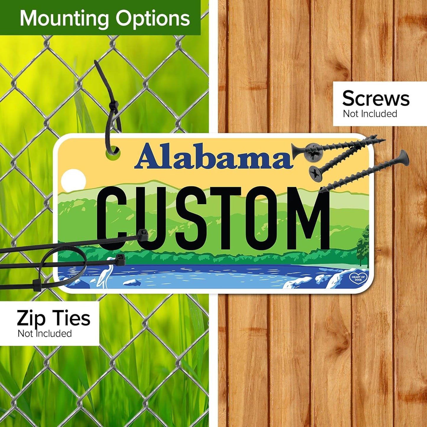 Mini License Plates, Personalized License Plates, Custom for Car, Bikes, ATV, Kids Car, Golf Cart, Jeep, 2x4 Inch, Rust-Free Fade Resistant Aluminum, USA Made by My Sign Center (Alabama)