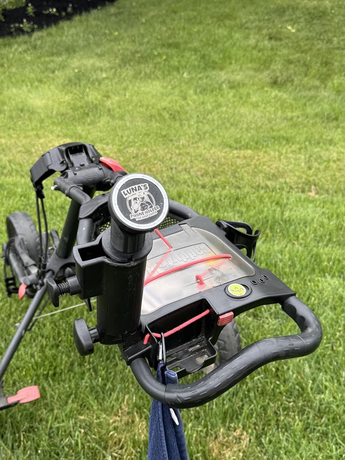 Luna's Phone Holder for Push cart Umbrella Ports, MagSafe Compatible Mount, 45lb Rated Magnet, Adjustable Neck, for iPhone 12 and Later, Golf Cart Compatible