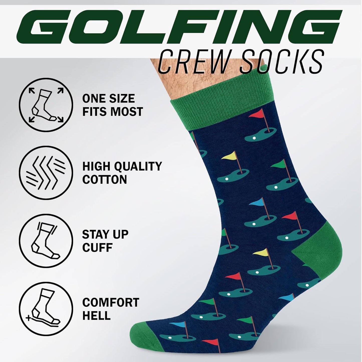 VICRAZY Golf Gifts for Men, Women - Golf Accessories, Golf Socks for Dad, Mom - Funny gift, Christmas Gifts, Stocking Stuffer