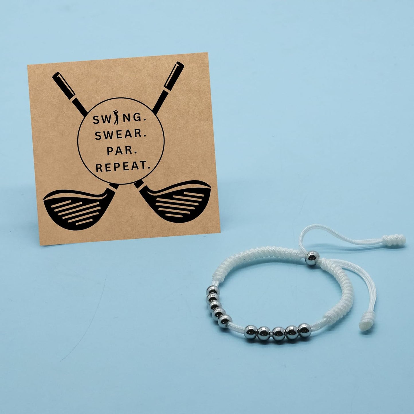 LAMIBEE Premium Golf Stainless Steel 10 Bead Score Counter Bracelet, Golf Stroke Count Bracelet, Resizable Easy Adjust Golf Round Scoring Tracker, Durable Stylish Golf Accessory