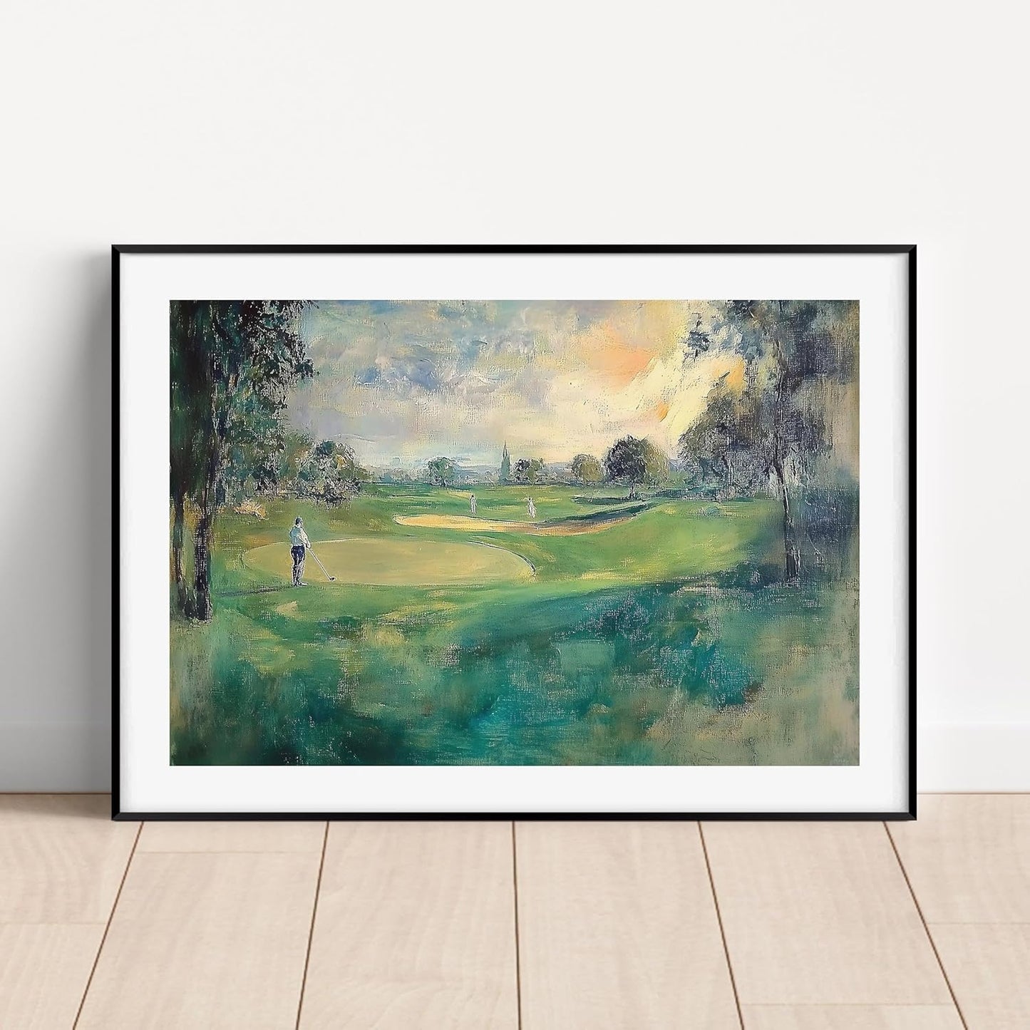 Vintage Golf Course Premium Giclee Fine Art Prints - Antique Style Golf Course Painting Posters, Golf Wall Art, Aesthetic Golfing Poster for Home Office Decor, Ready to Frame