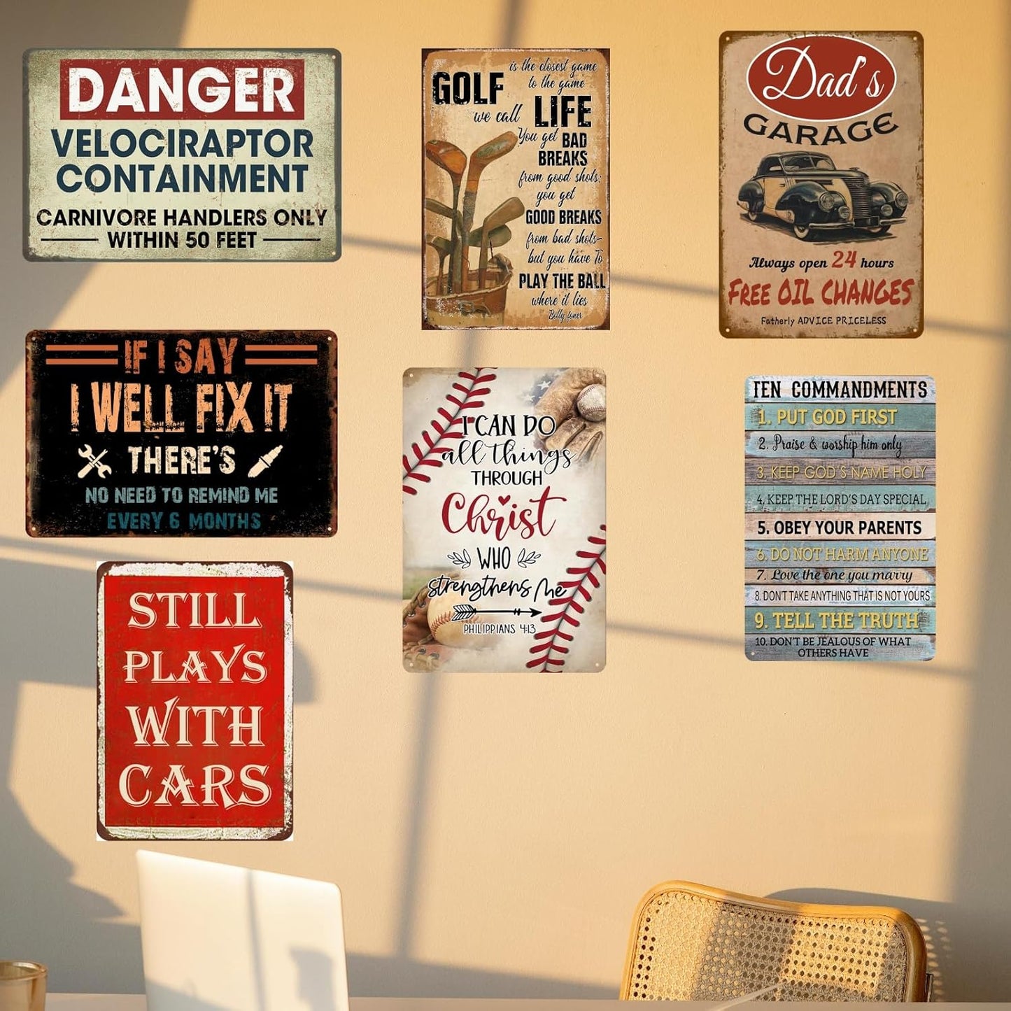 Baseball Decor For Boys Room Sports Decor For Boys Bedroom Tin Sign Vintage Metal Baseball Decoration I Can Do All Things Through Christ Who Strengthens Me 8x12 Inch