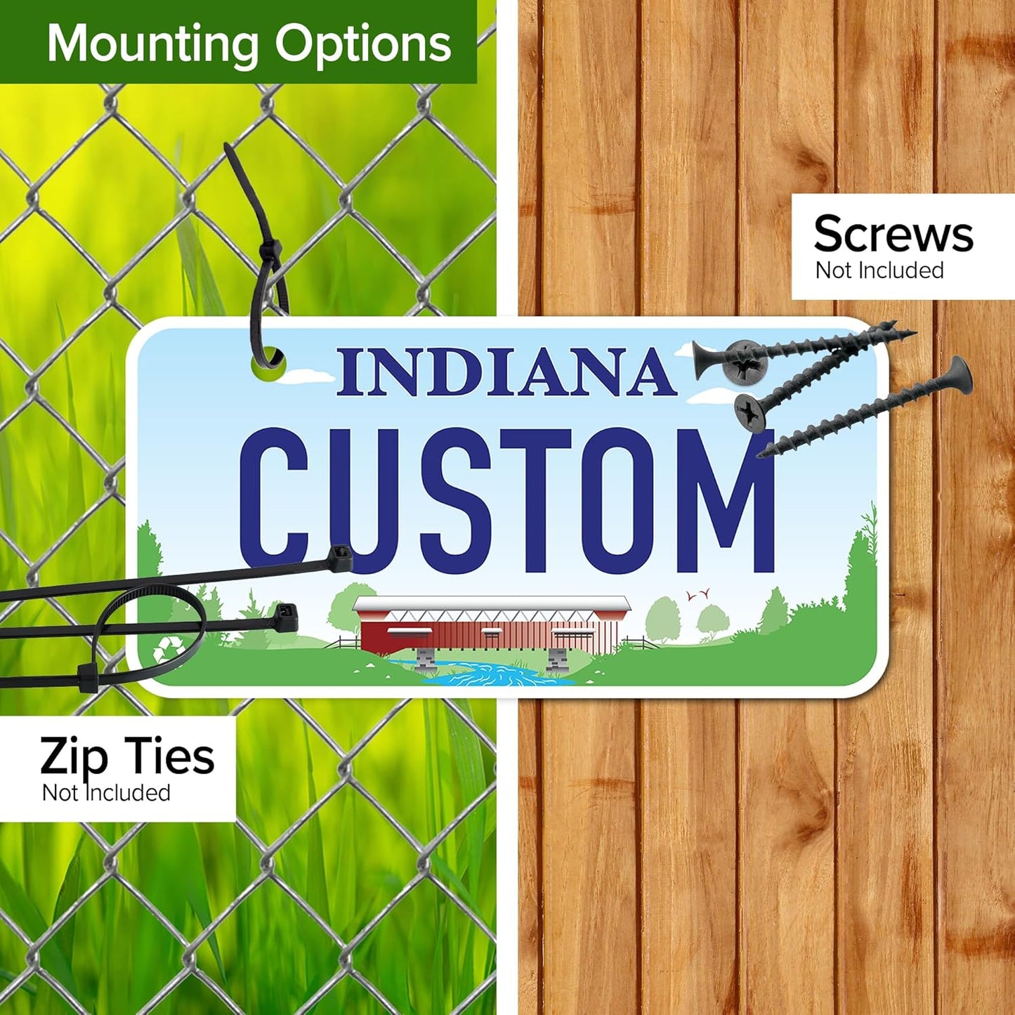Mini License Plates, Personalized License Plates, Custom for Car, Bikes, ATV, Kids Car, Golf Cart, Jeep, 2x4 Inch, Rust-Free Fade Resistant Aluminum, USA Made by My Sign Center (Indiana)