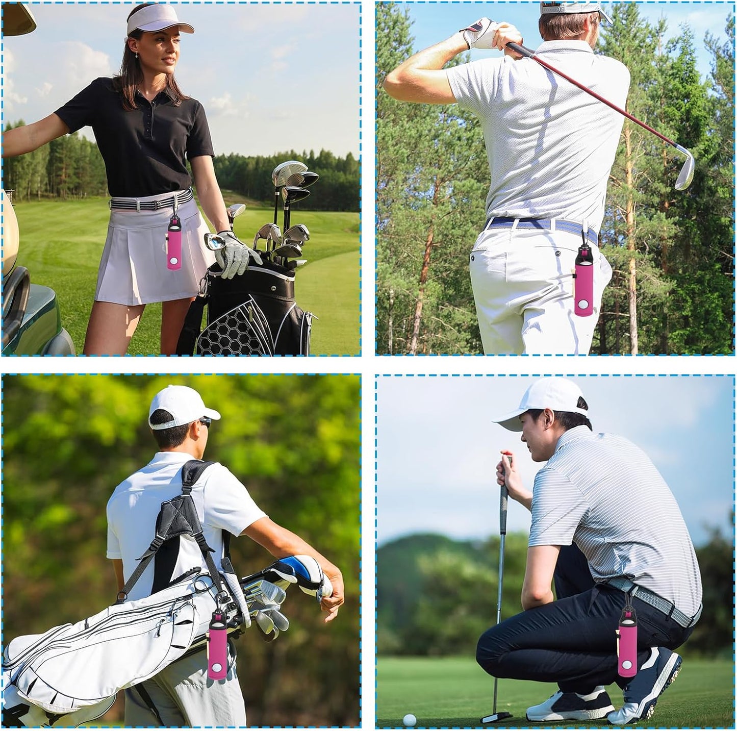 PATIKIL Golf Ball Carry Bag, Golf Tee Holder Pouch Portable Neoprene Golf Ball Holder with Clip for Men and Women Storage Gifts