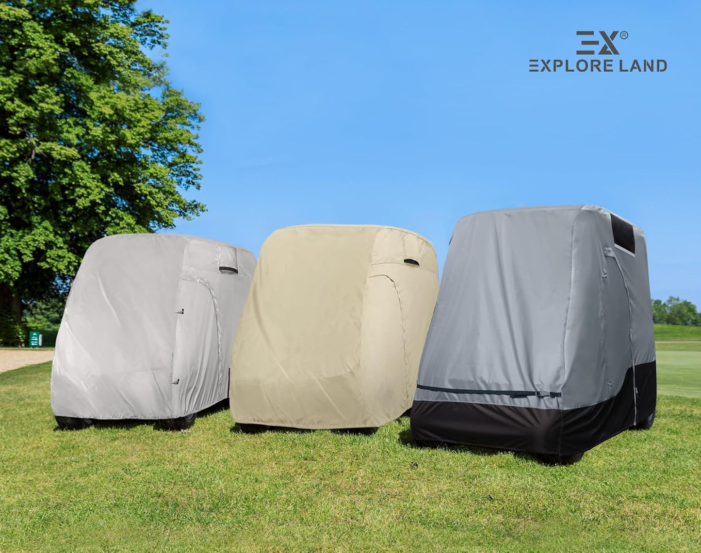 Explore Land Waterproof Golf Cart Cover Universal Fits for Most Brand 2/4/6 Passenger Car