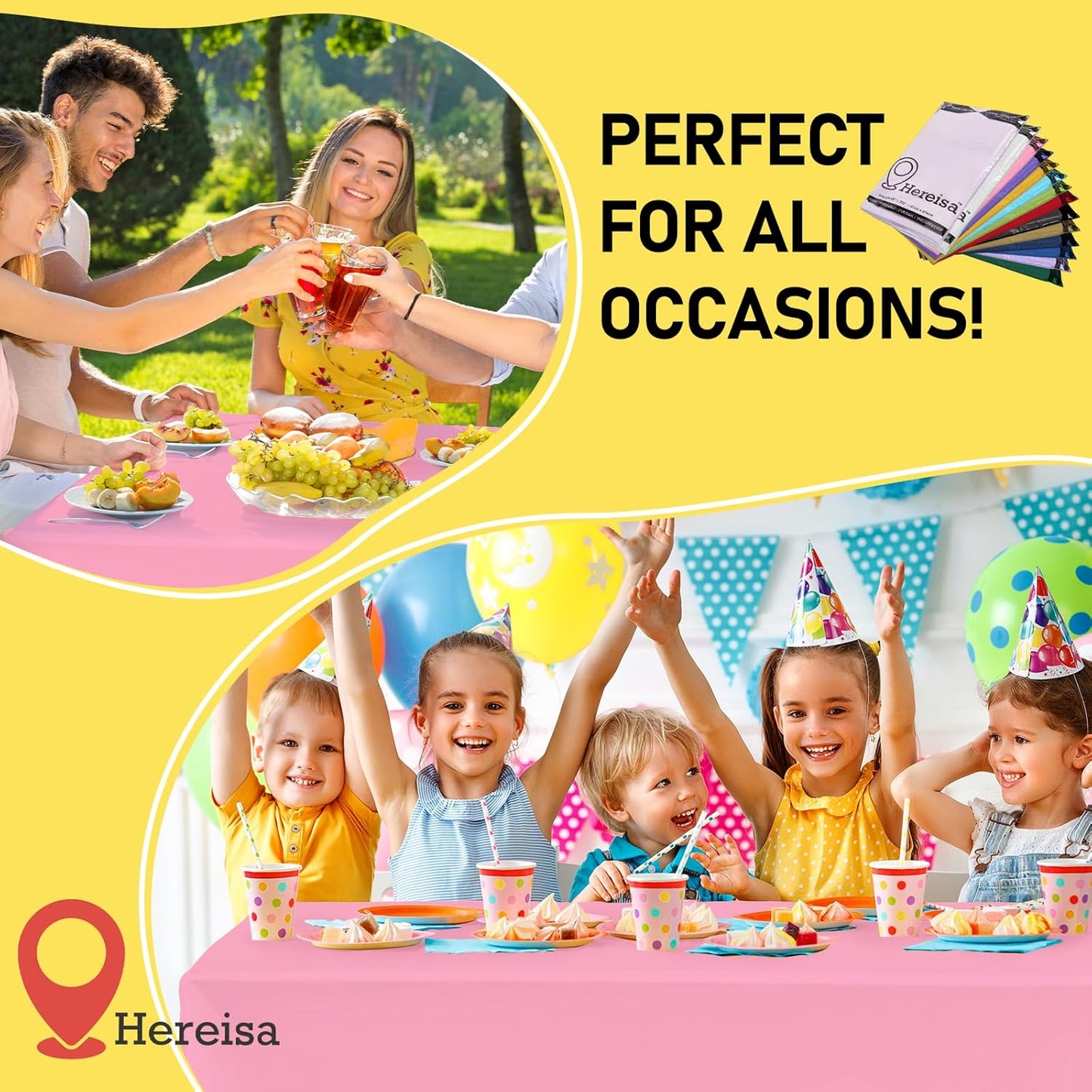 Plastic Pink Tablecloths 3 Pack Disposable Table Covers 54 x 108 inch Dusty Pink Table Cloths for Gender Reveal Parties Bridal Engagement Wedding Birthday, Fits 6 to 8 Foot Rectangle Table