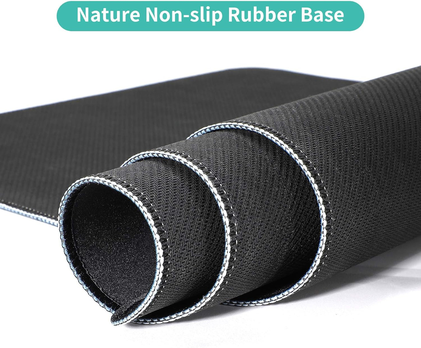 Dynippy Thin Extended Gaming Mouse Pad (31.5 * 11.8 * 0.08 inch) with Stitched Edges Large Mousepad Long XXL Keyboard and Mouse pad Desk Mat for Gaming Office & Home - Black White Marble