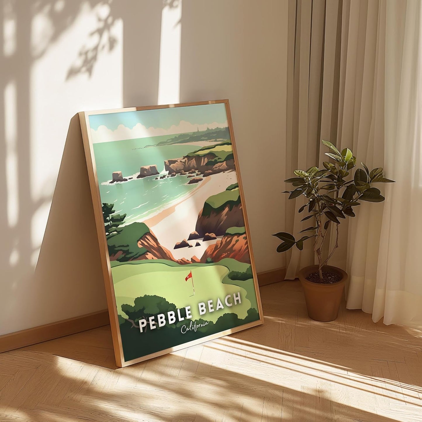 Golf Course Premium Giclee Fine Art Prints - Augusta, Pebble Beach, Pinehurst, Golf Course Posters, Golf Wall Art, Aesthetic Poster for Home Office Decor, Ready to Frame