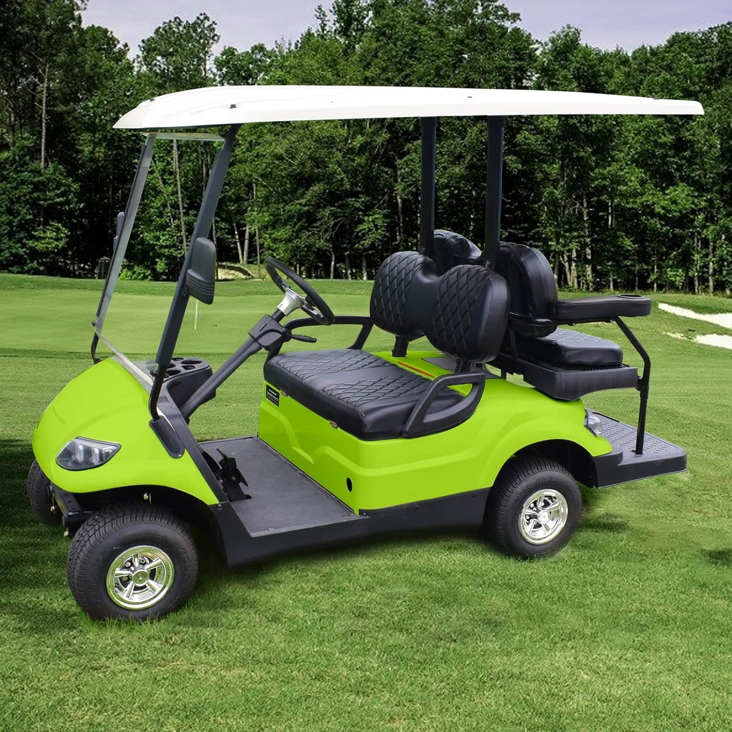 NOKINS Golf Cart Diamond Front Seat Cover,Compatible with Golf Cart i40 i40L Model and Advanced EV, EV1 4, EV1 4L Model Seat Kit, No Staples Required, Vinyl Replace Onward Seat Cover