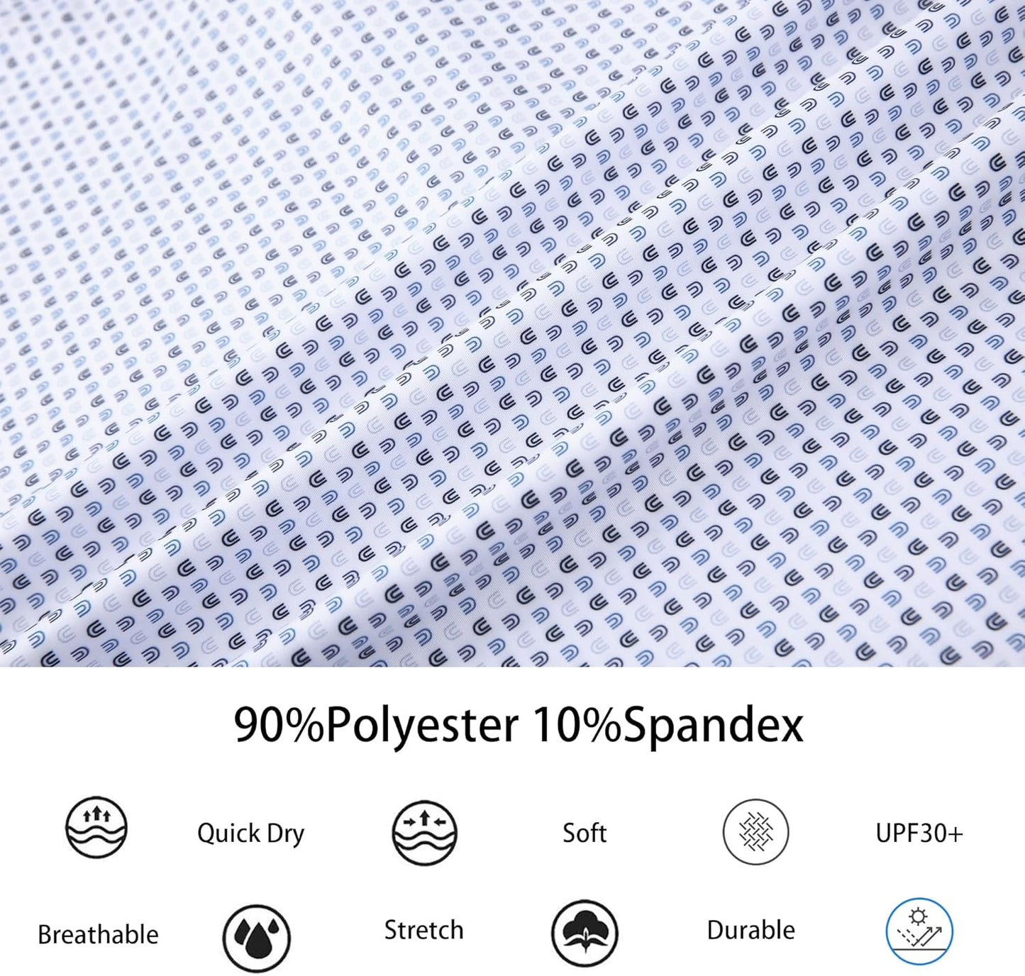 Alex Vando Mens Golf Shirt Moisture Wicking Classic Print Golf Shirts for Men