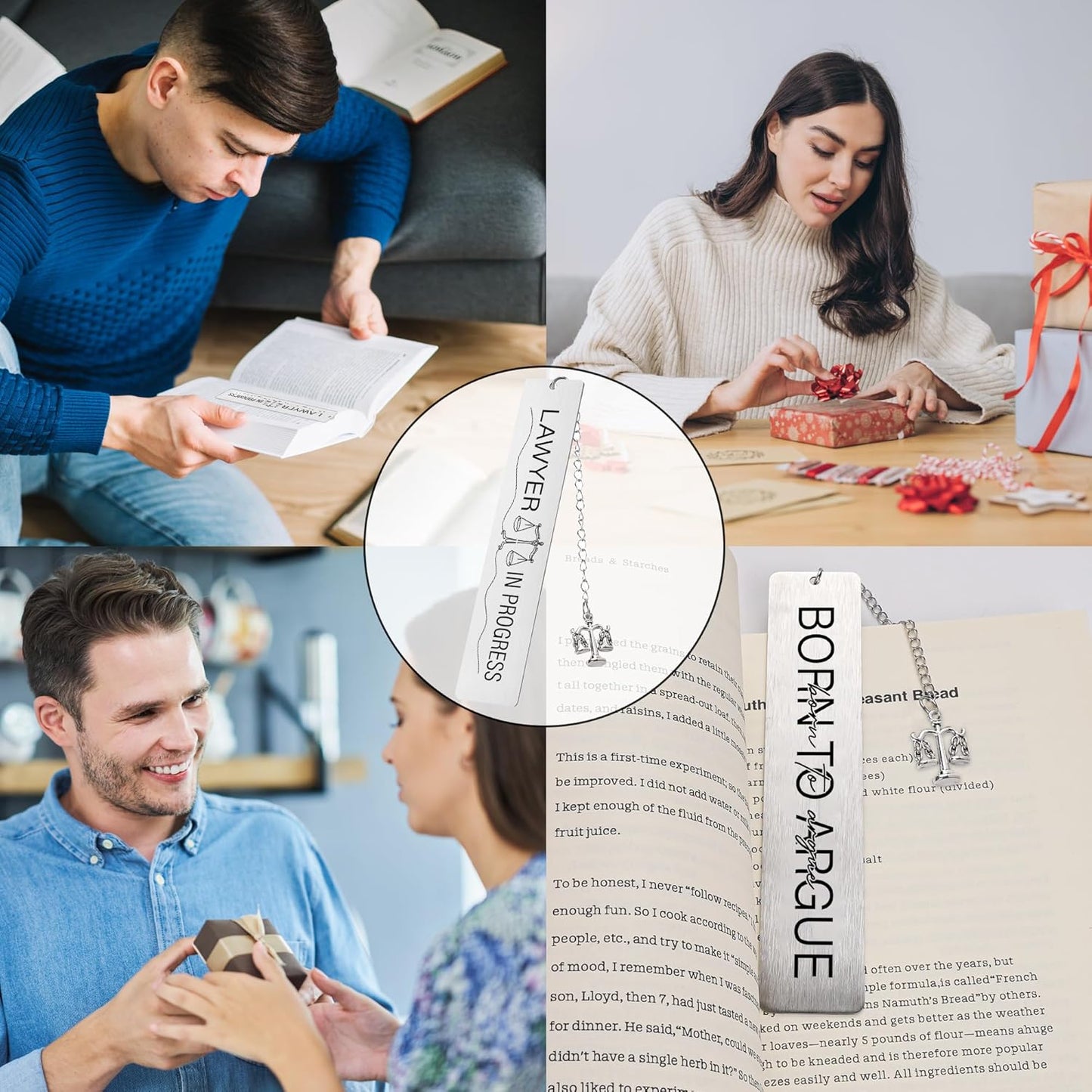 Lawyer Gifts Law Student Bookmark - Double Sided Novelty Law Student Gift for Future Attorneys, Metal Book Marks for Legal Professionals Graduation Birthday