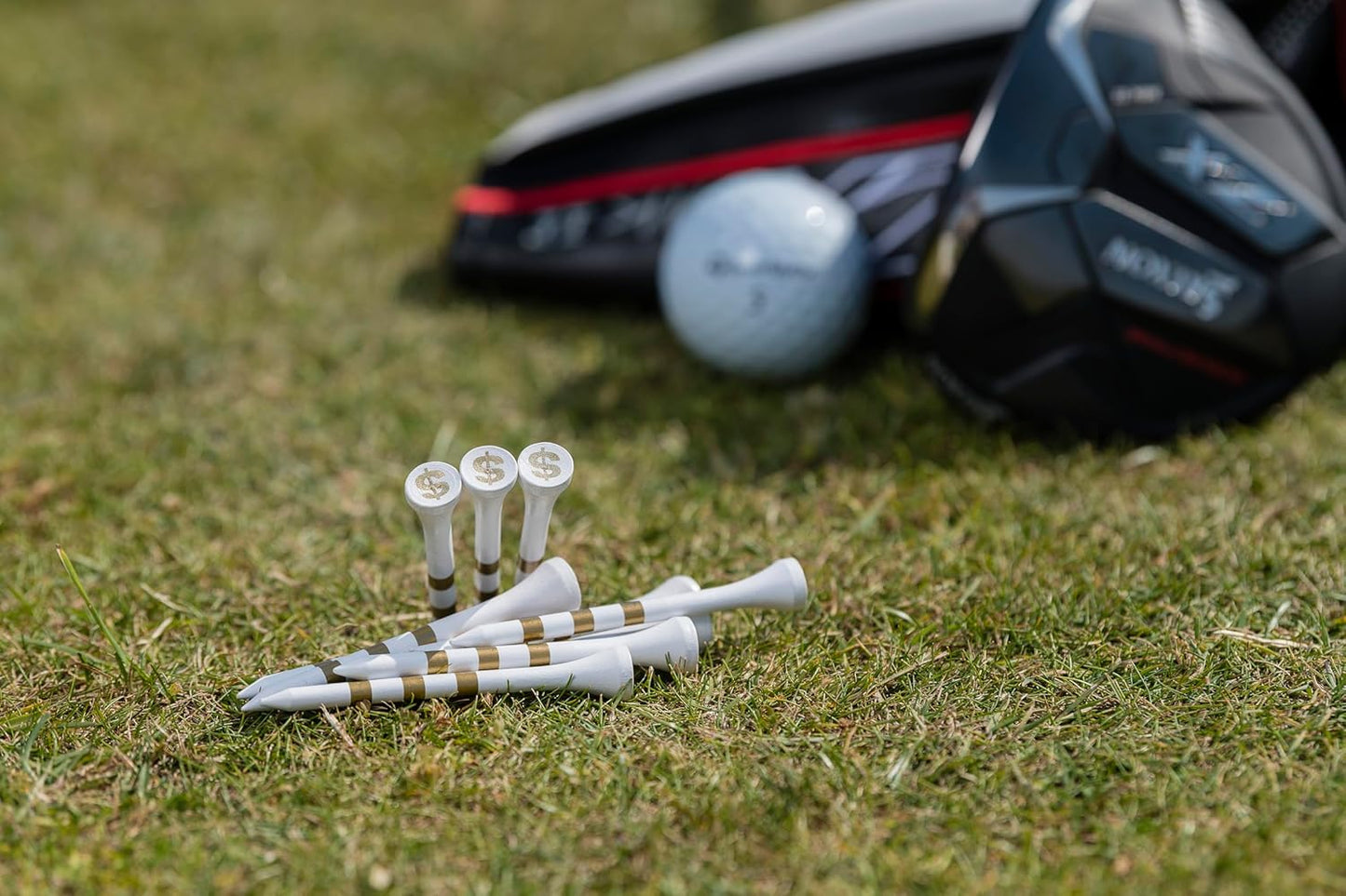 PrideSports 2-3/4" Pride Performance Wood Golf Tees - Special Edition Money - 45 Count - Designed for Less Friction and Longer Drives - Made in The USA