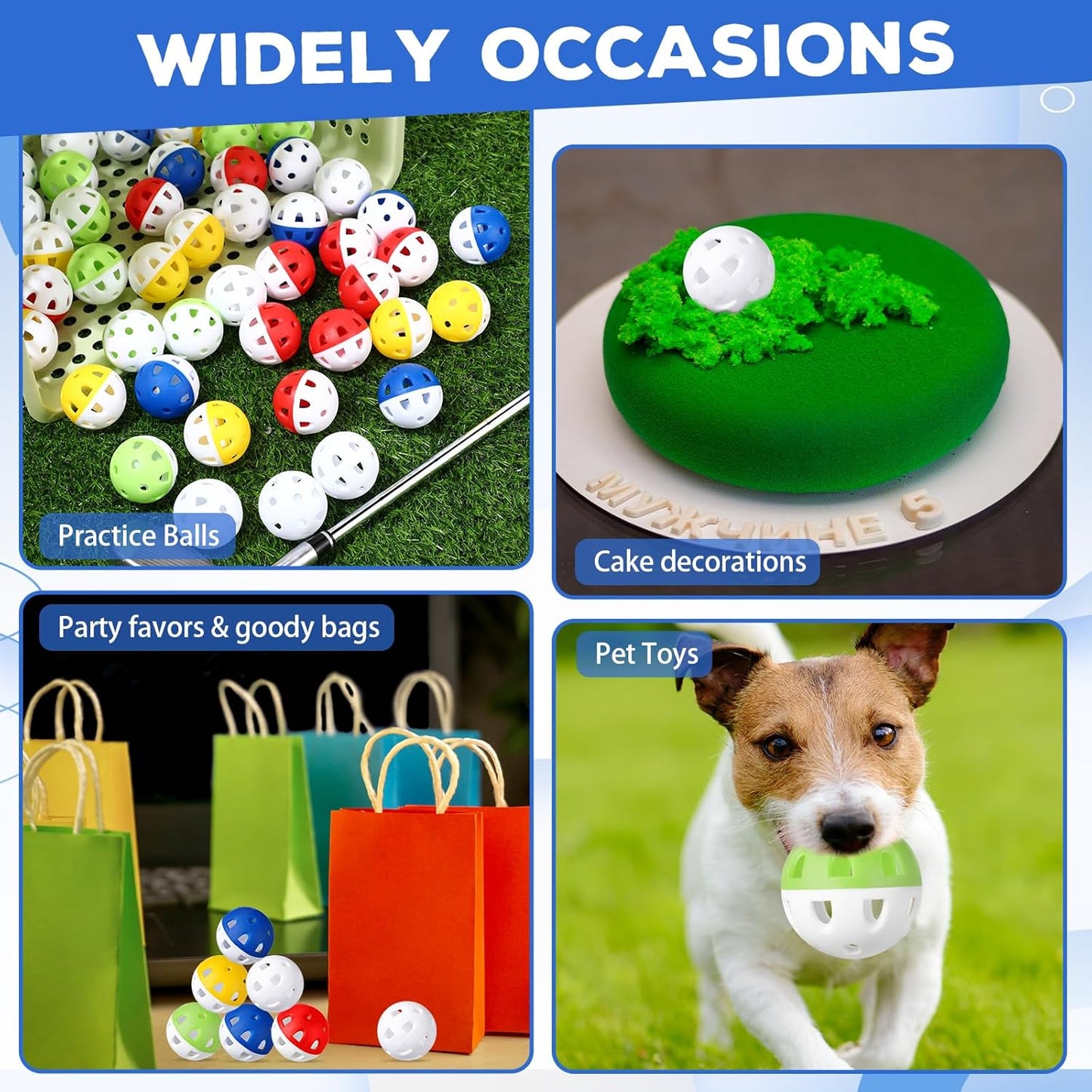 Junkin 50 Pack Practice Golf Balls Limited Flight Plastic Impact Golf Balls 1.65 Inch Hollow Soft Training Resistant EVA Foam Realistic Feel for Indoor Outdoor Swing Training