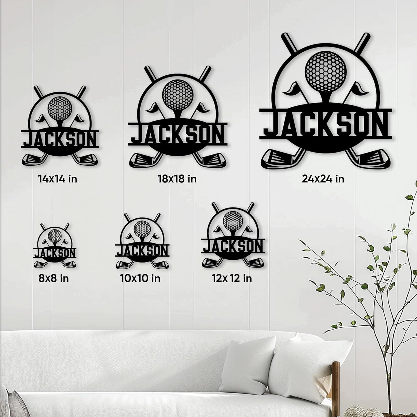 Personalized Golf Metal Sign – Custom Golfer Name Wall, Fence, Yard, Porch, Patio, Home, Office, or Clubhouse Decor – Gift for Dad, Mom, Husband, Wife, Son, Daughter on Birthday or Holiday