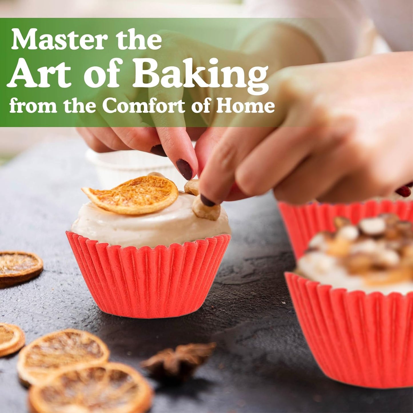 Regency Wraps Greaseproof Professional Grade Baking Cups, Pack of 40, Standard Liners, Red Solid, for Cupcakes, Muffins, Candy, Non Stick