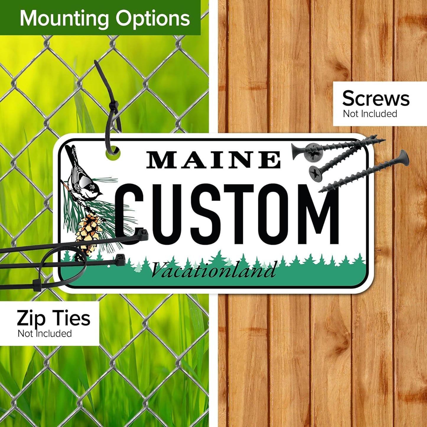 Mini License Plates, Personalized License Plates, Custom for Car, Bikes, ATV, Kids Car, Golf Cart, Jeep, 2x4 Inch, Rust-Free Fade Resistant Aluminum, USA Made by My Sign Center (Maine)