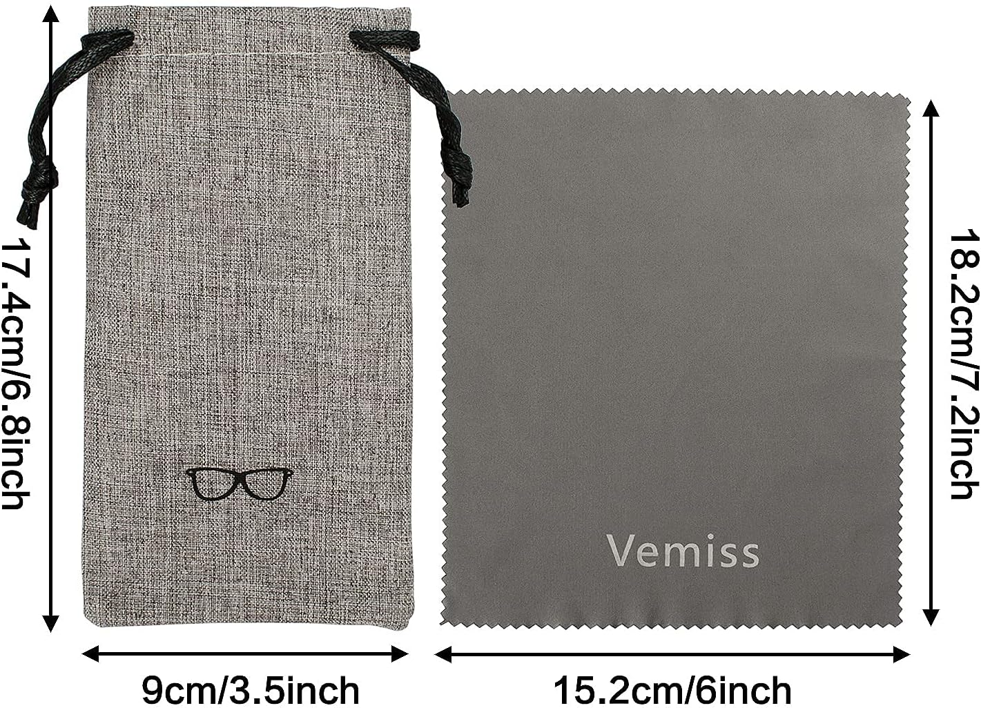 Vemiss Hard Shell Eyeglasses Cases, Linen Fabrics Protector Sunglasses Case, Large Glasses Case