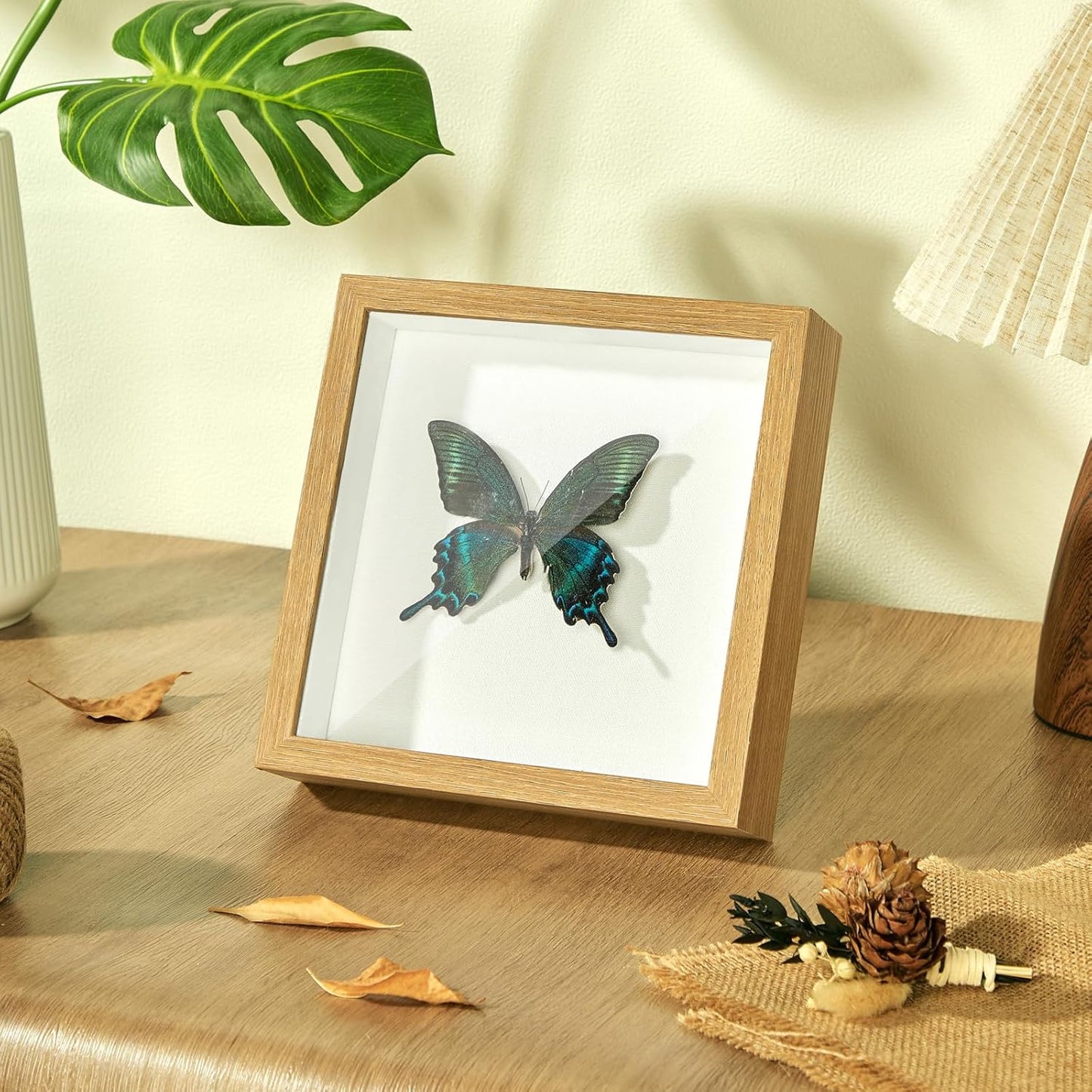 8x8 Shadow Box Display Case Picture Frame with Soft Linen Back,Large Deep Black Shadow Box 8x8 for Flowers Medal Display Case Jersey pet Graduation Memorabilia Baby Ltems Crafts Photos