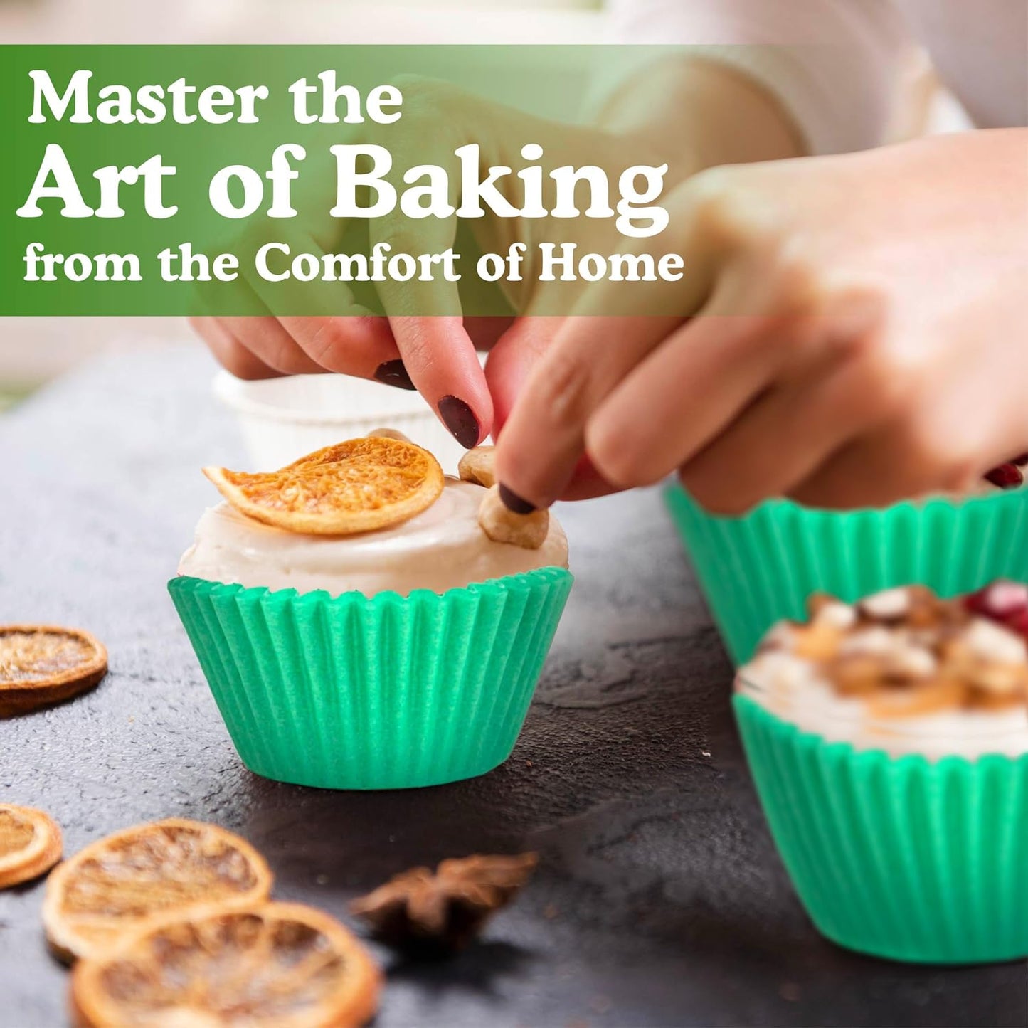 Regency Wraps Greaseproof Professional Grade Baking Cups, Pack of 40, Standard Liners, Teal Solid, for Cupcakes, Muffins, Candy, Non Stick