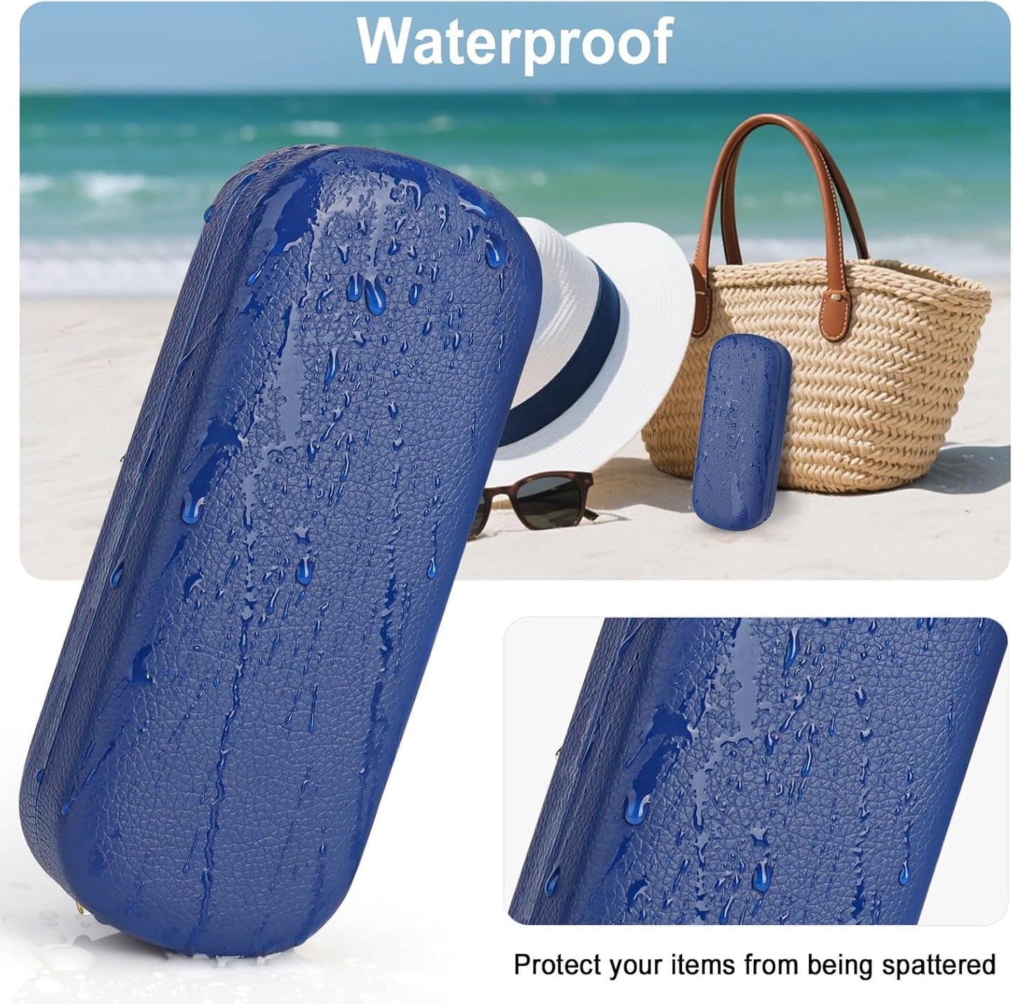 RayLove Glasses Case Hard Shell Eyeglass Case with Cleaning Cloth, PU Leather Protective Eye Glass Cases Fits Most Sunglasses