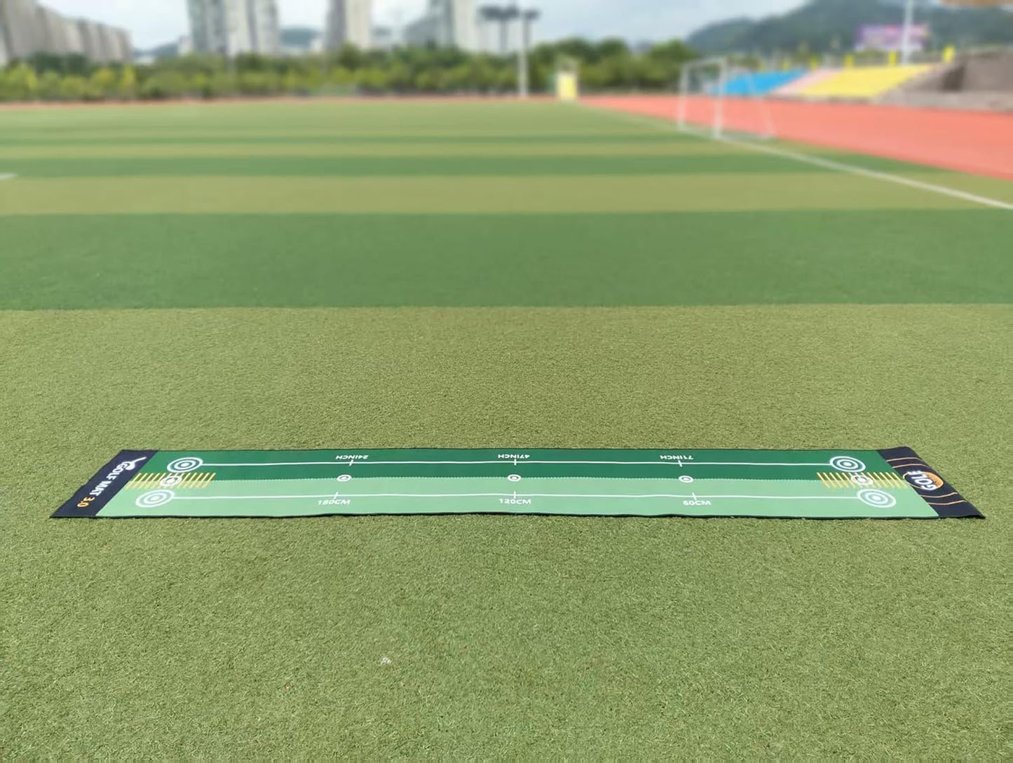 1 Piece Golf Putting Practice mat, Size is 19.69 inches x 116 inches, Portable Washable Non-Slip Folding Putting mat, Suitable for Home, Office, Outdoor use, Party Team Building Activities.