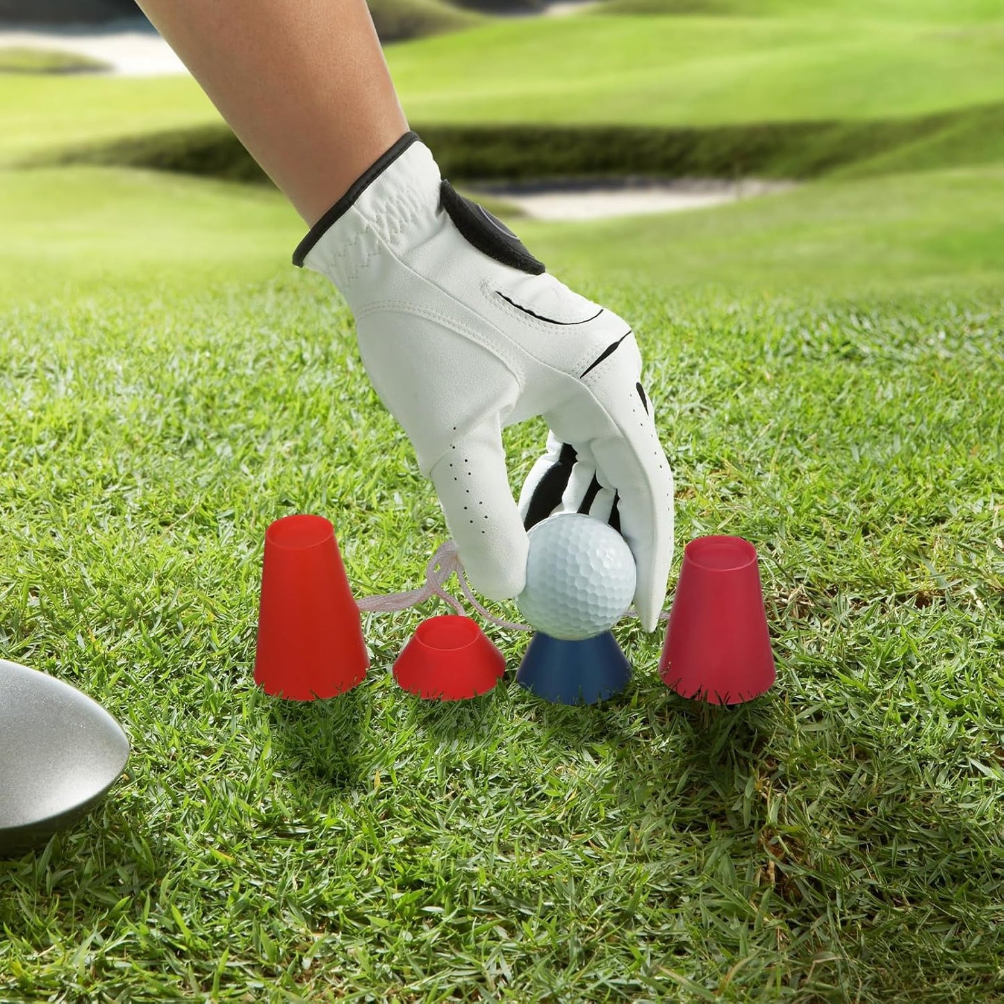 Gejoy 24 Pieces Rubber Winter Golf Tees Golf Rubber Tees Practice Tee Holder with 4 Different Height for Practice, 38,22,16.5,12 mm