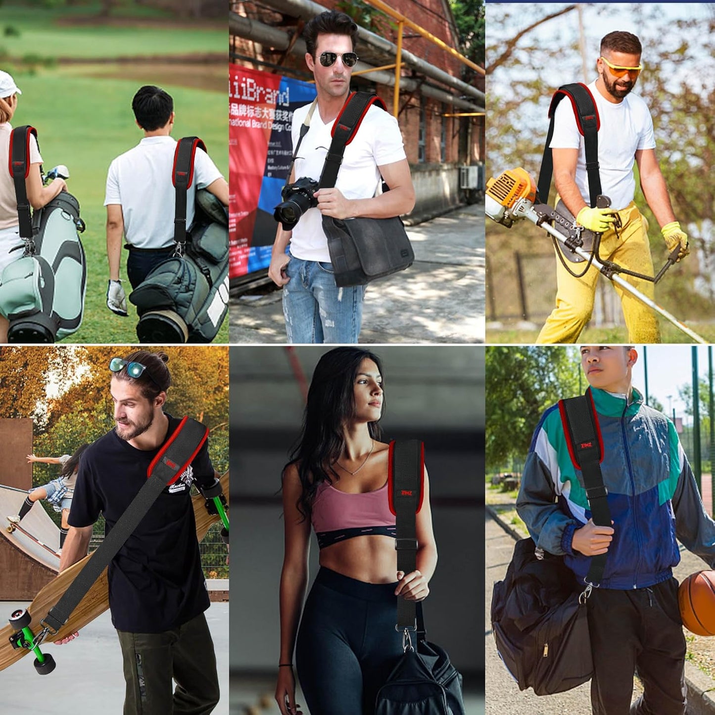 ZINZ 79.5" Universal Bag Strap with Ultra-Thick Fixed Breathable Pad Adjustable Heavy-Duty Shoulder Strap for Laptop Bag Crossbody Luggage Gym Bag Camera Bag and More -B01K02