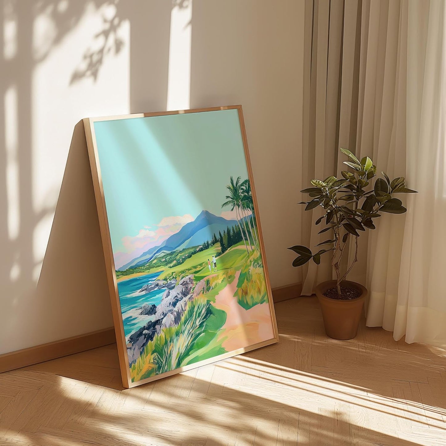 Golf Course Floral Pastel Art Print Posters - Premium Giclee Fine Art Prints - Golf Course Home Decor Posters, Golfer Art Prints for Home and Office Decor - Vintage Aesthetic, Ready to Frame