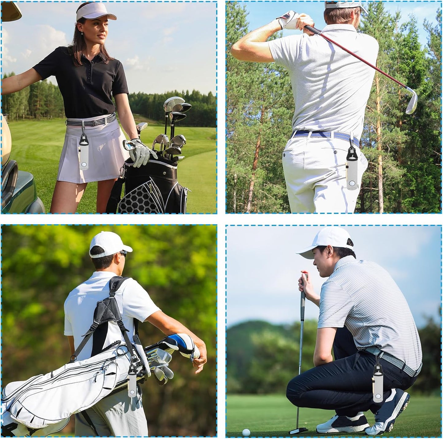 PATIKIL Golf Ball Carry Bag Golf Tee Holder Pouch Portable Neoprene Golf Ball Holder with Clip for Men and Women