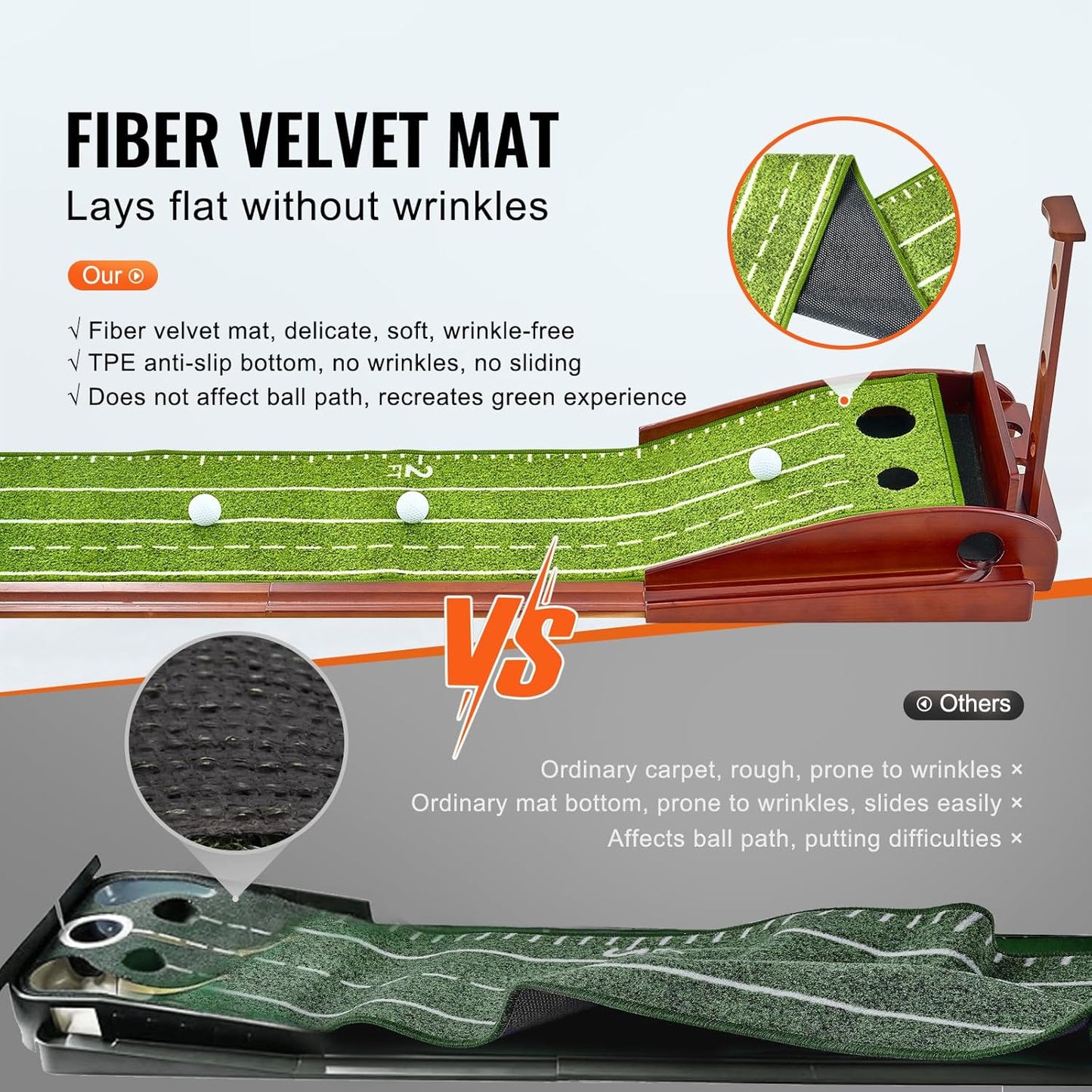 VEVOR Golf Putting Mat, Putting Green Indoor, Putting Matt for Indoors, Sports Spin n Putt Golf Game, Perfect Practice Putting Mat, Golf Putting Mats Practice Auto-Ball Return