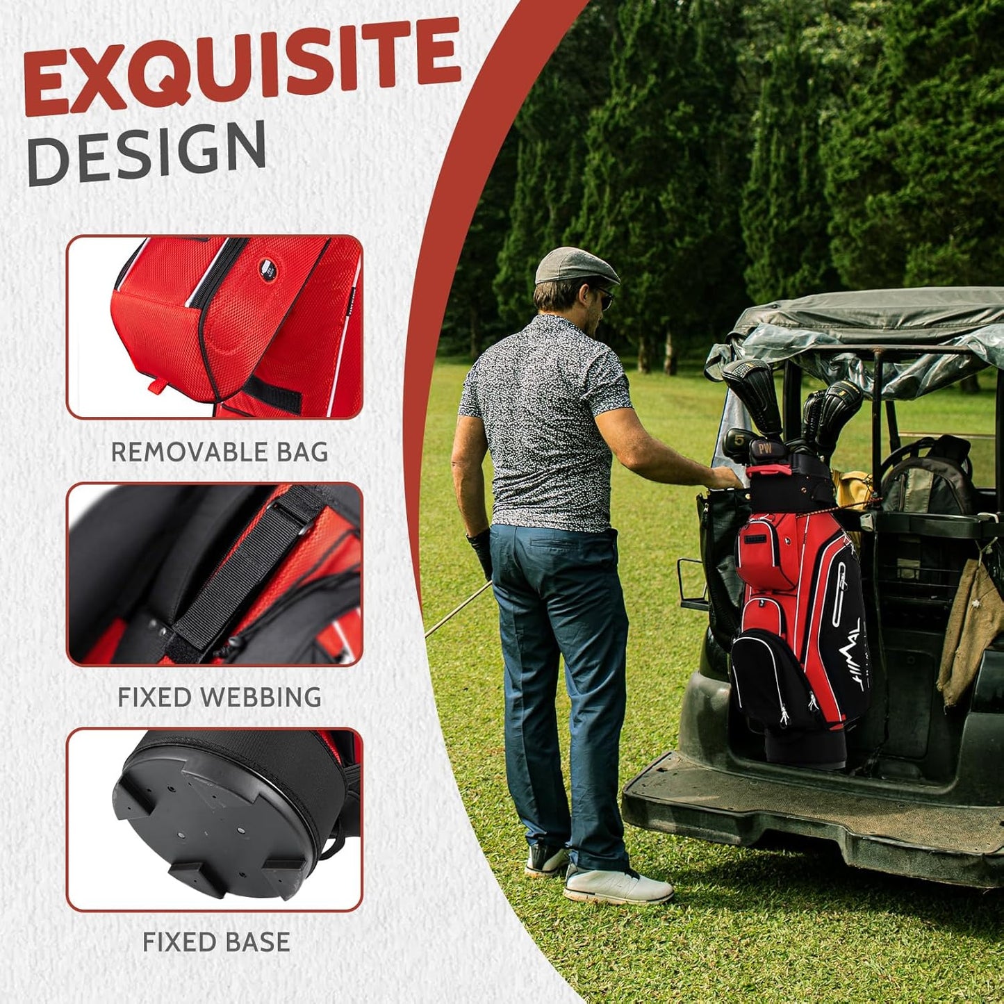 14-Way Golf Cart Bag Pro with Full Length Divider Top, Golf Bag for Men with Handles and Rain Cover
