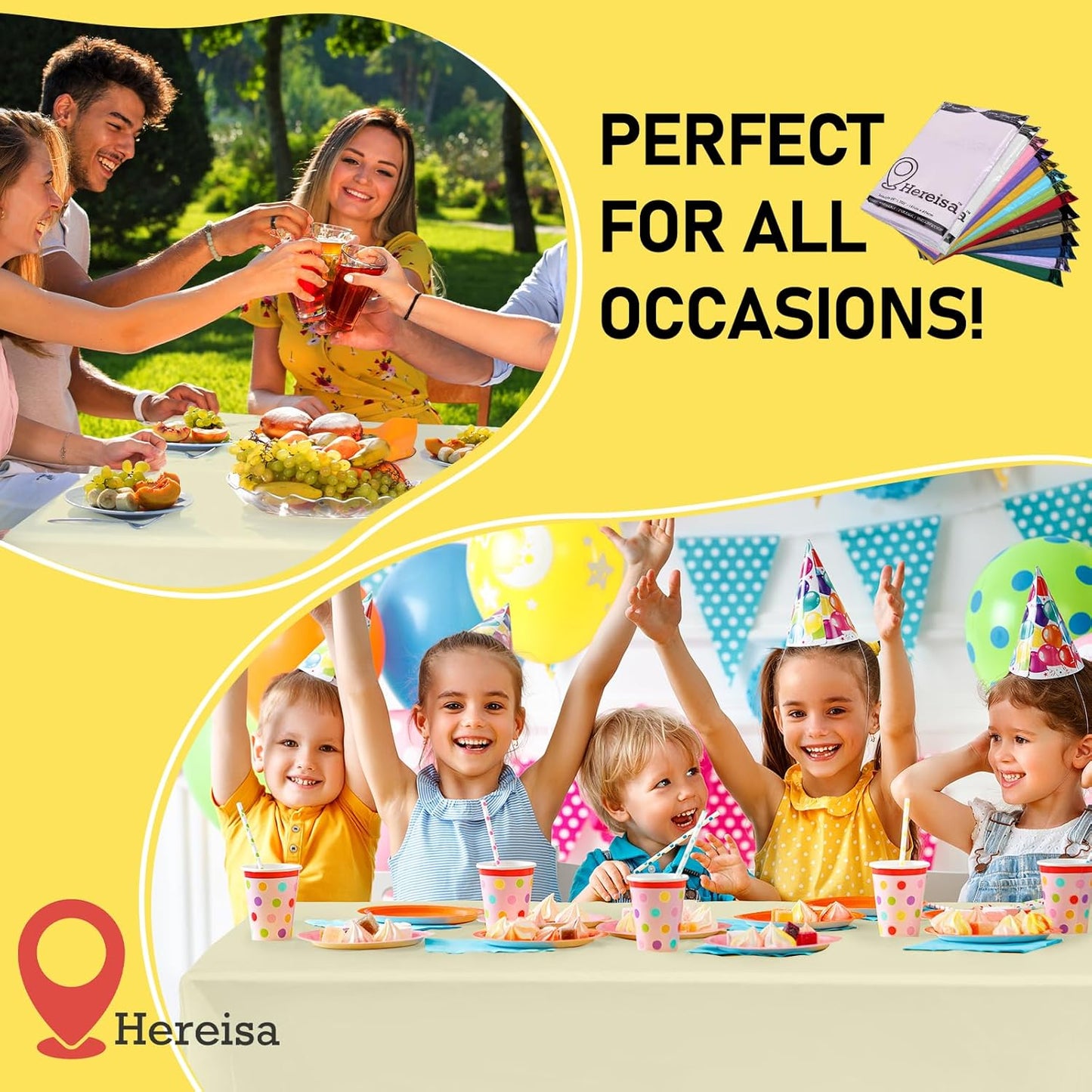 Plastic Ivory Tablecloths 3 Pack Cream Disposable Table Covers 54" x 108" Milky White Table Cloths for Bridal Shower Parties Picnic Engagements Weddings Birthdays, Fits 6 to 8 Foot Rectangle Tables